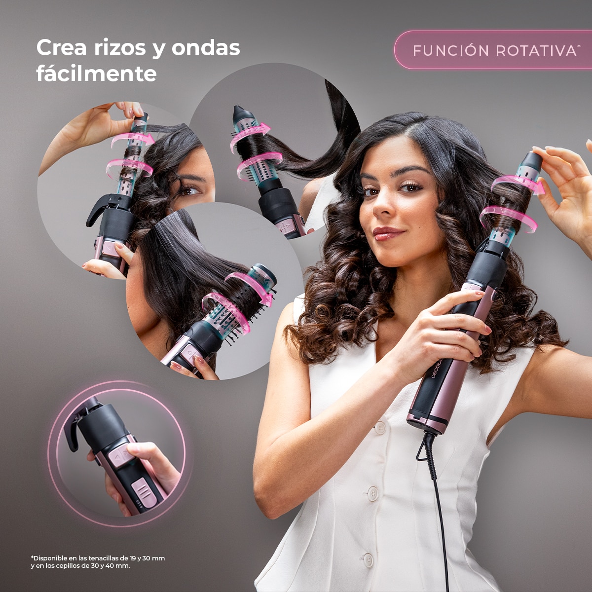 Cepillo Moldeador Cecotec CeramicCare 10in1 AirBrush Gyro - Negro Negro-3