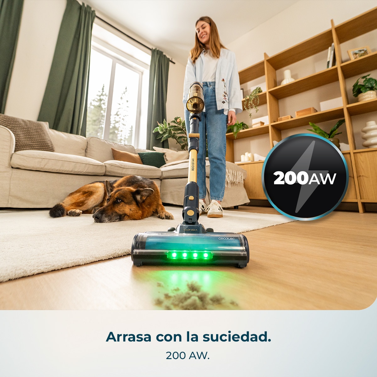Imagen 2 de Aspirador de escoba BLDC Cecotec Conga Rockstar RS80 Pet Flex Detect - Azul Azul