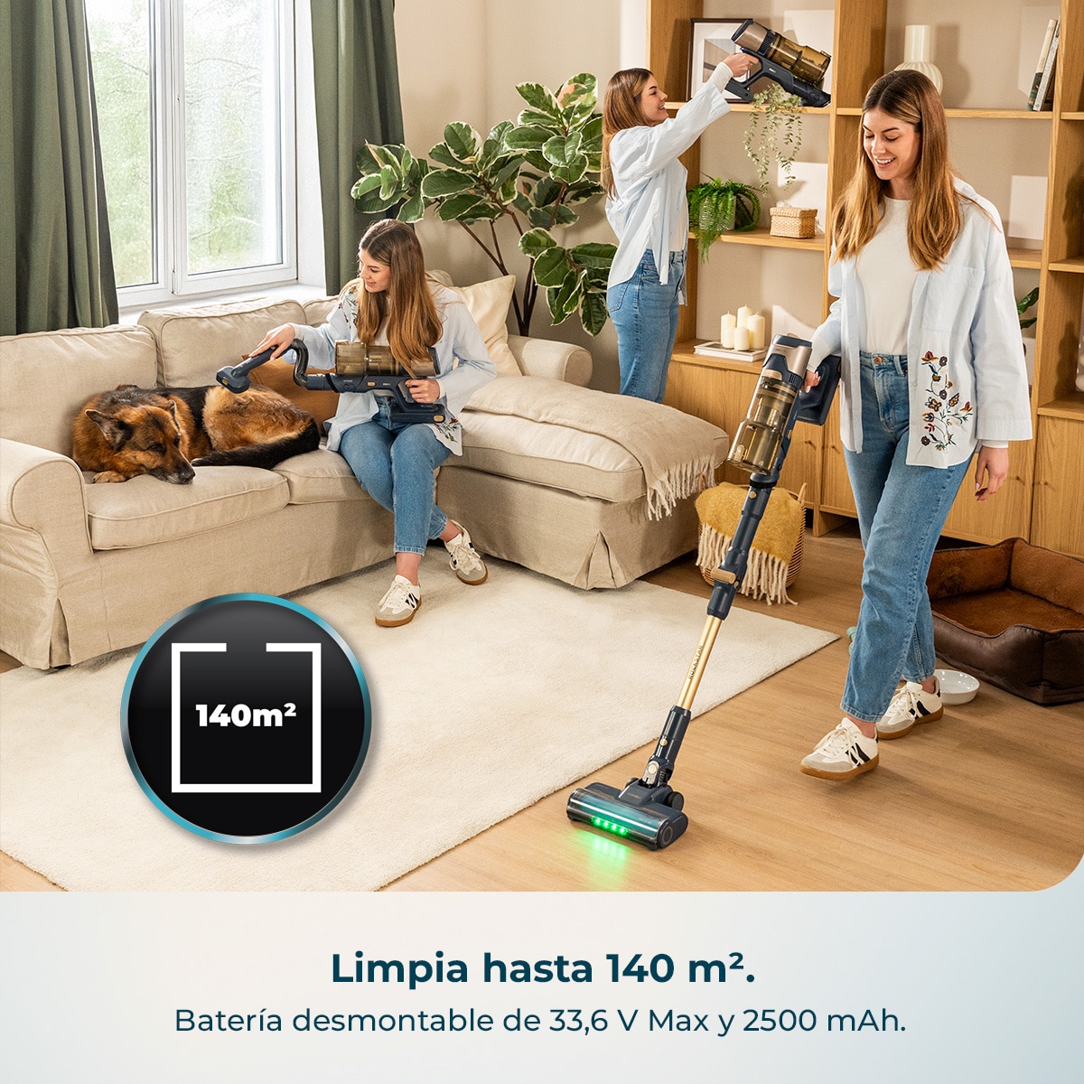 Imagen 5 de Aspirador de escoba BLDC Cecotec Conga Rockstar RS80 Pet Flex Detect - Azul Azul