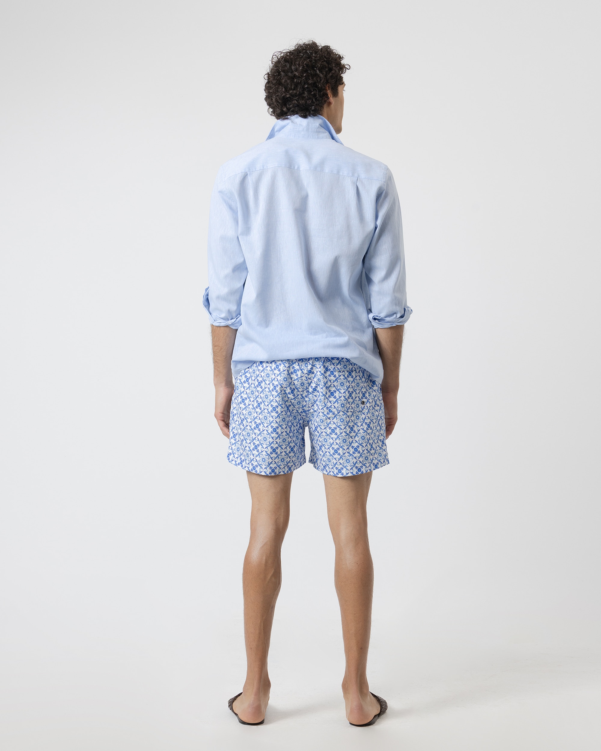 Bañador de hombre estampado mosaico - PuroEgo - Azul celeste Azul celeste-4