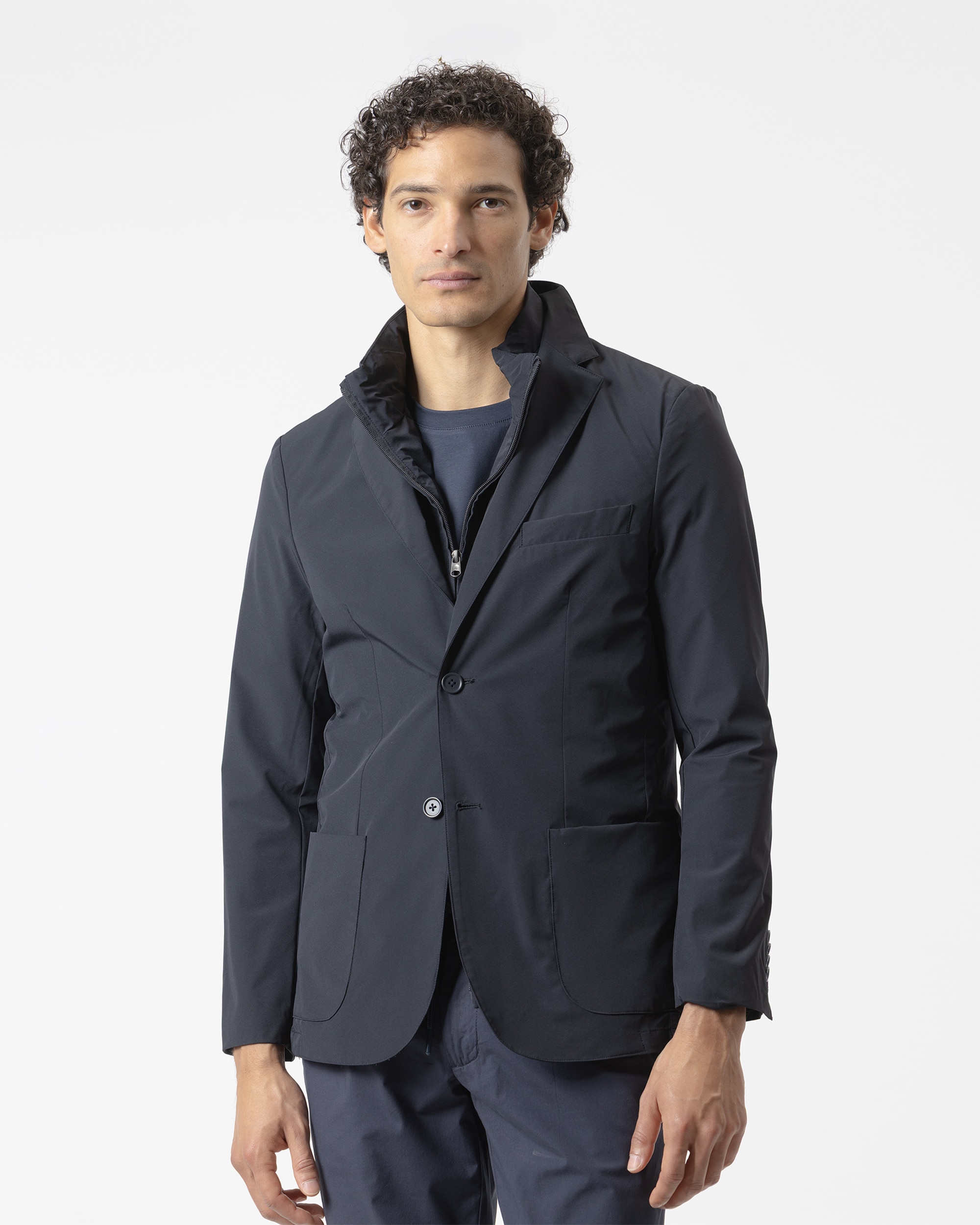 Imagen 0 de Americana técnica slim fit de hombre Azul marino