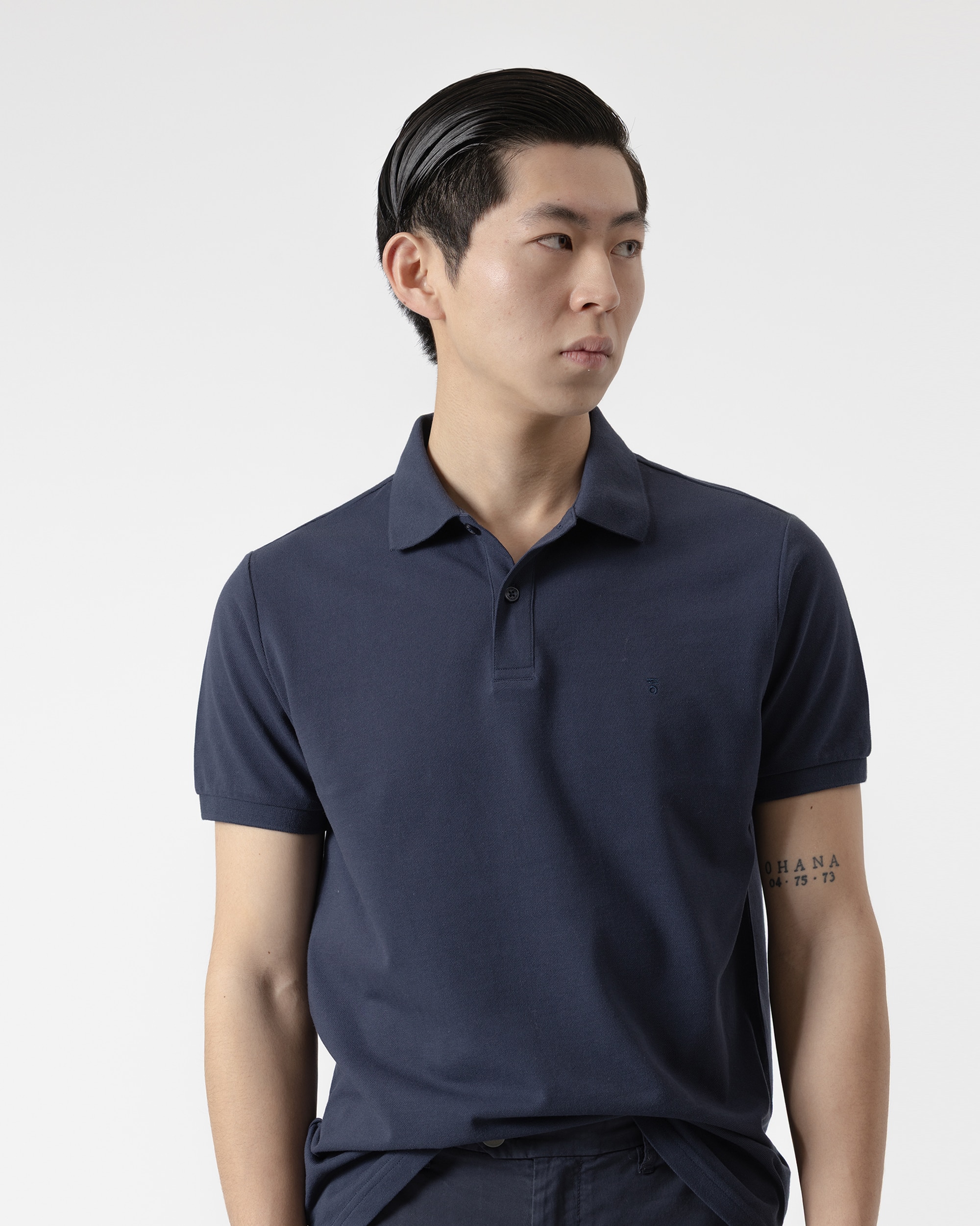 Polo básico piqué de hombre algodón slim fit - PuroEgo - Azul marino Azul marino-2