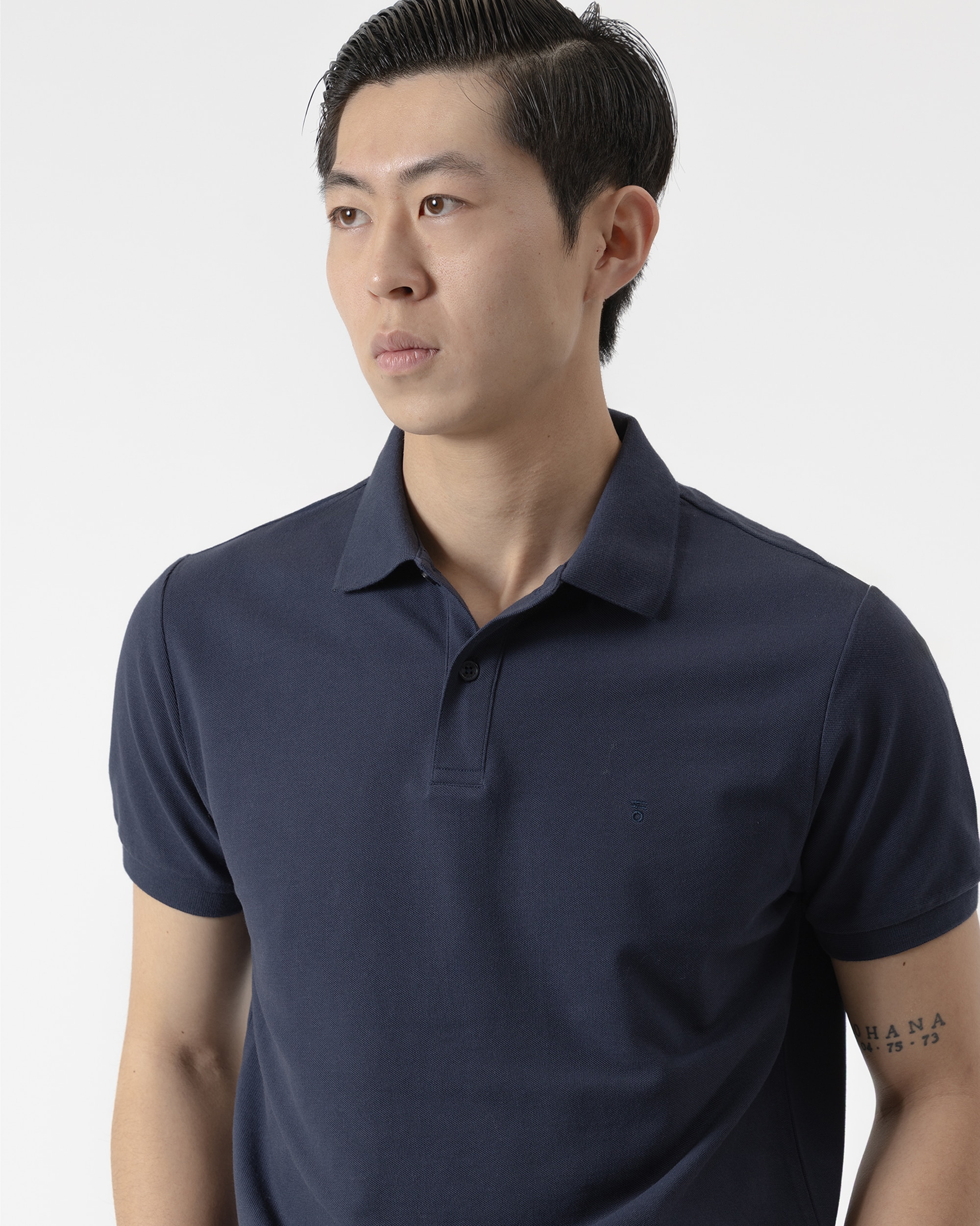 Polo básico piqué de hombre algodón slim fit - PuroEgo - Azul marino Azul marino-3