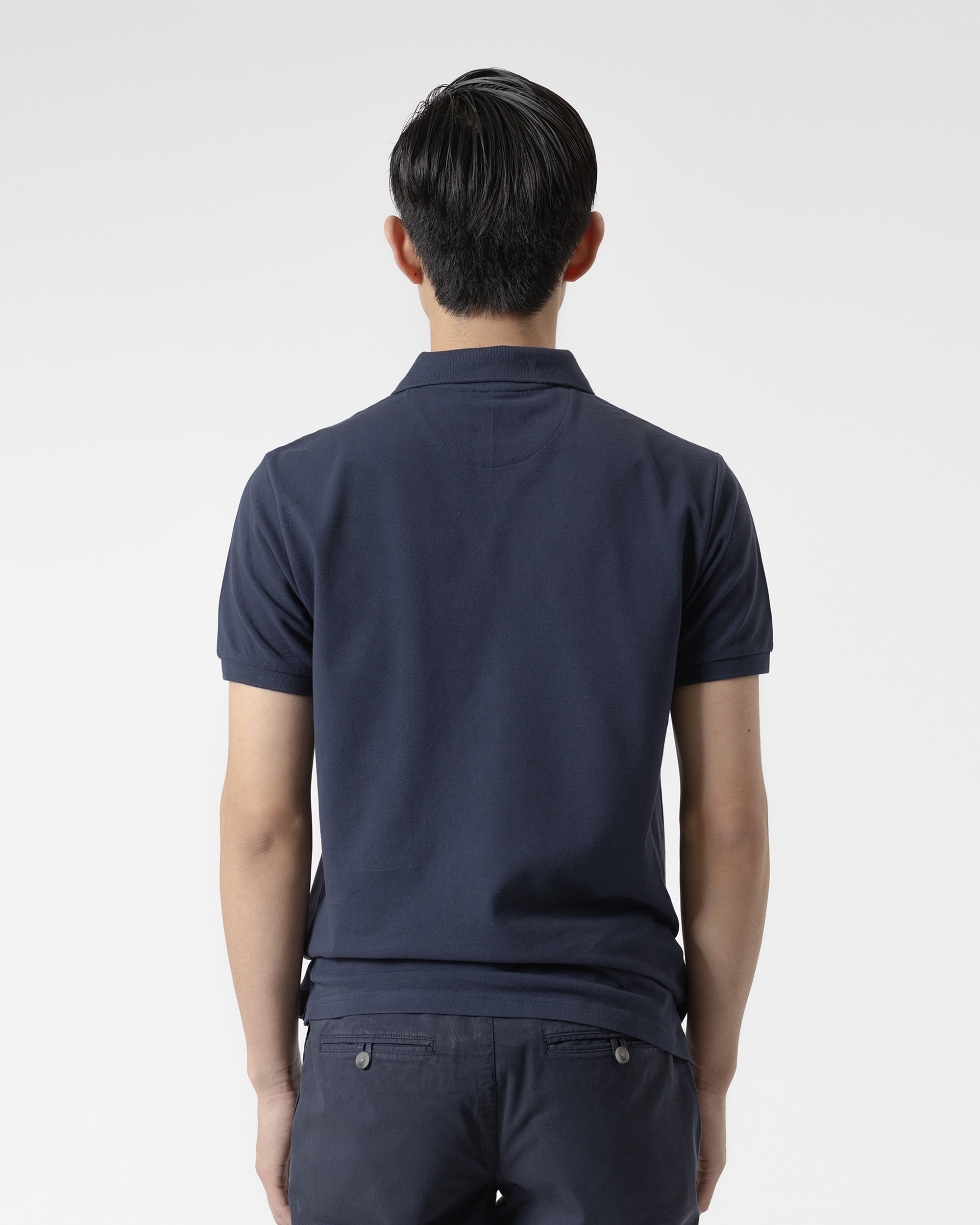 Polo básico piqué de hombre algodón slim fit - PuroEgo - Azul marino Azul marino-4