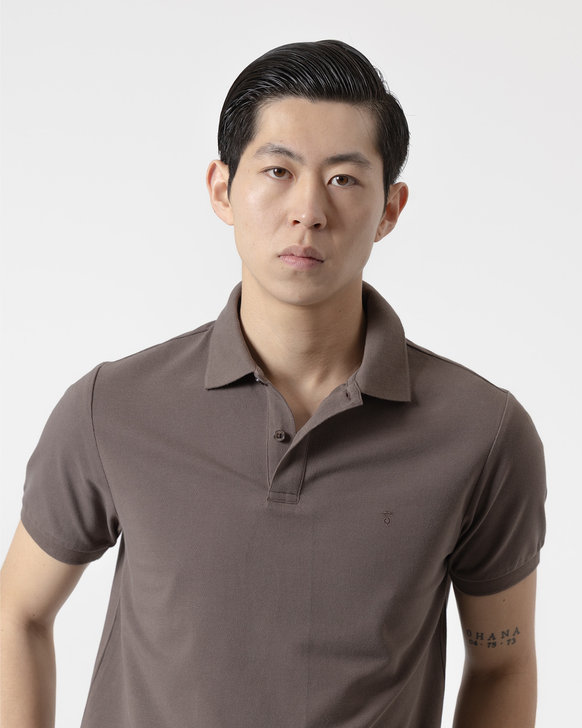 Polo básico piqué de hombre algodón slim fit - PuroEgo - Topo Topo-3