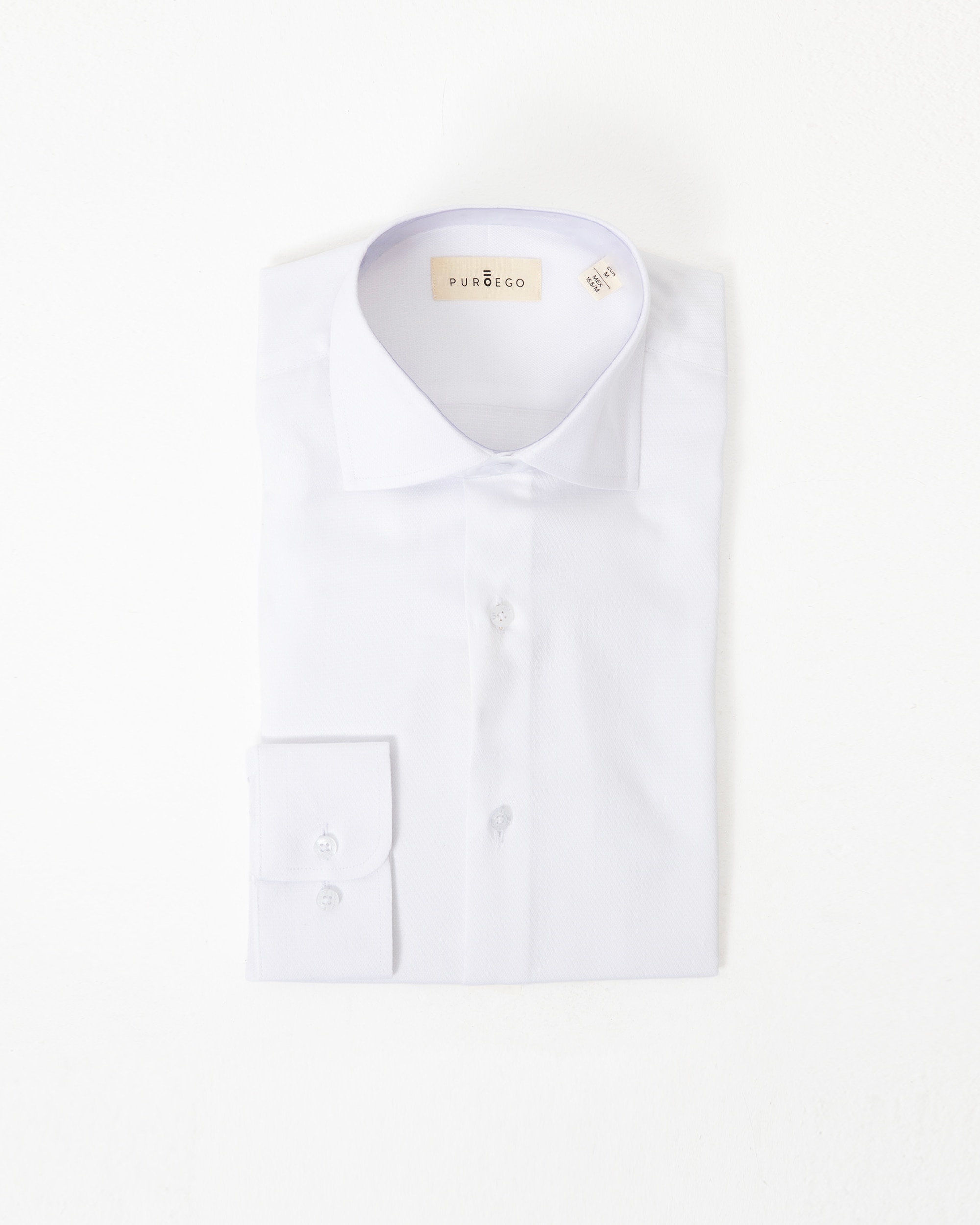 Camisa vestir dobby de hombre regular fit blanca - PuroEgo - Blanco Blanco-5