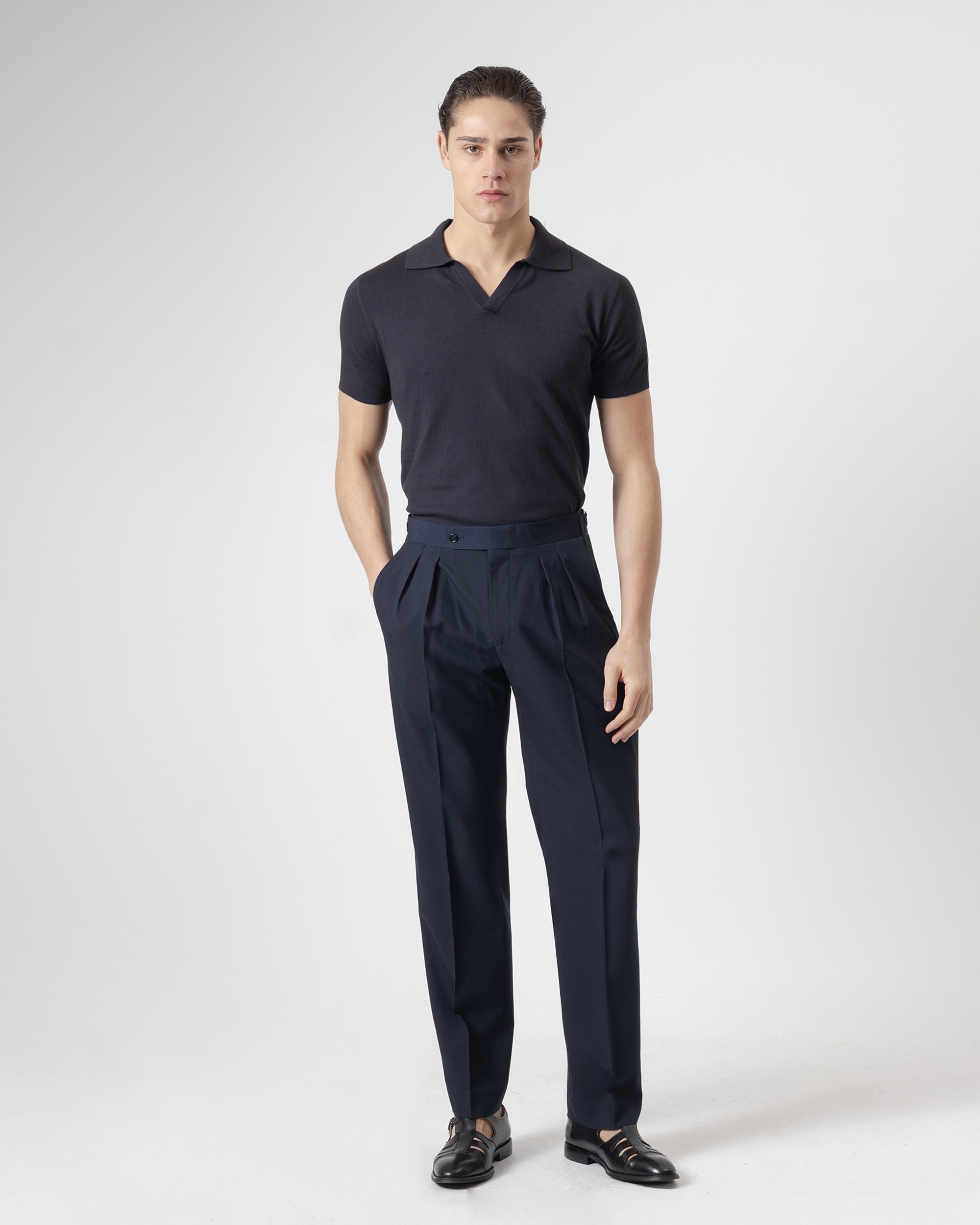 Imagen 0 de Pantalón alto relaxed fit de hombre Azul marino