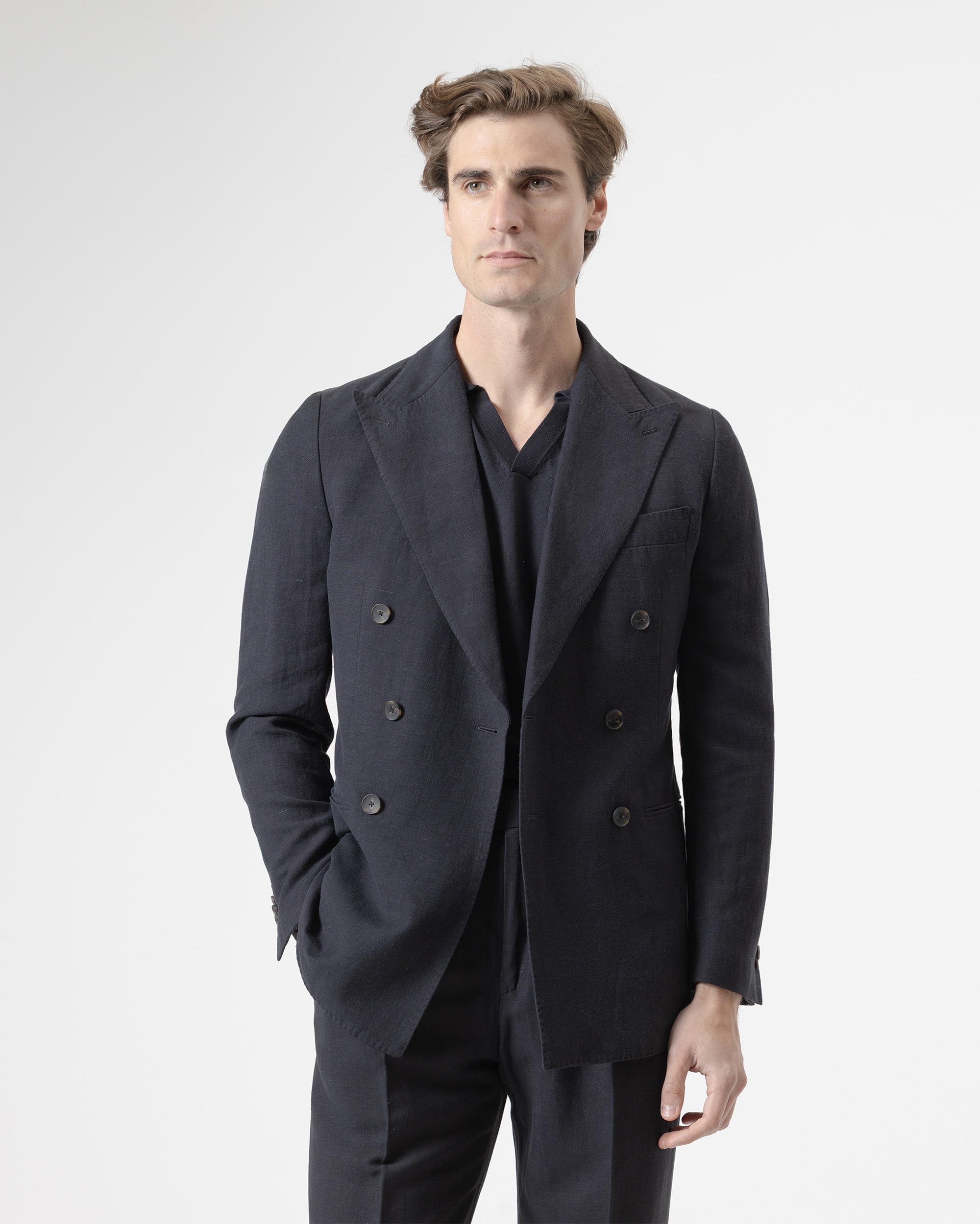 Imagen 0 de Americana desesctructurada de hombre slim fit azul marino Azul marino