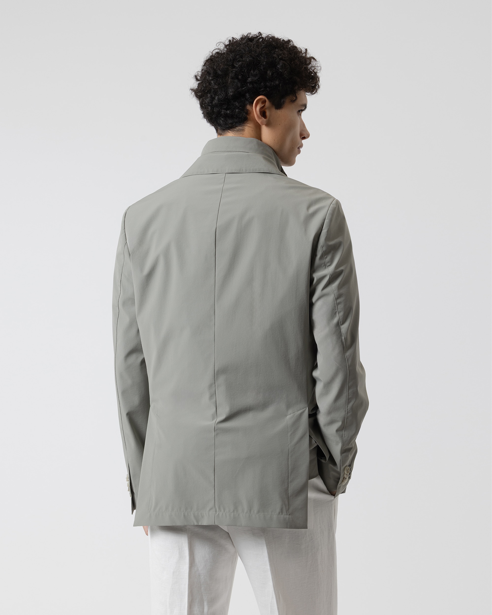 Americana técnica slim fit de hombre - PuroEgo - Azul marino Gris-4