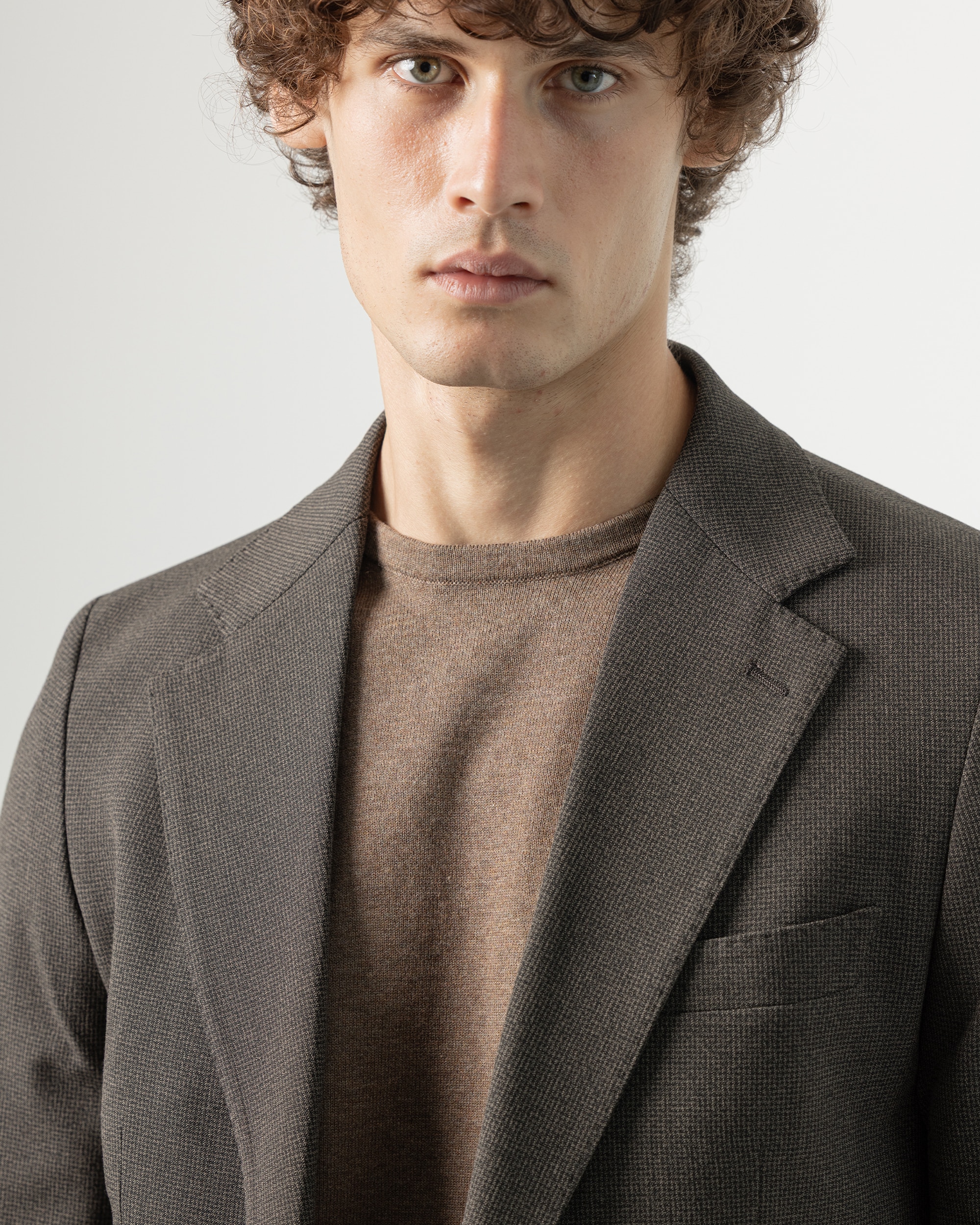 Americana para de gallo de hombre slim fit - PuroEgo - Marrón oscuro Marrón oscuro-3
