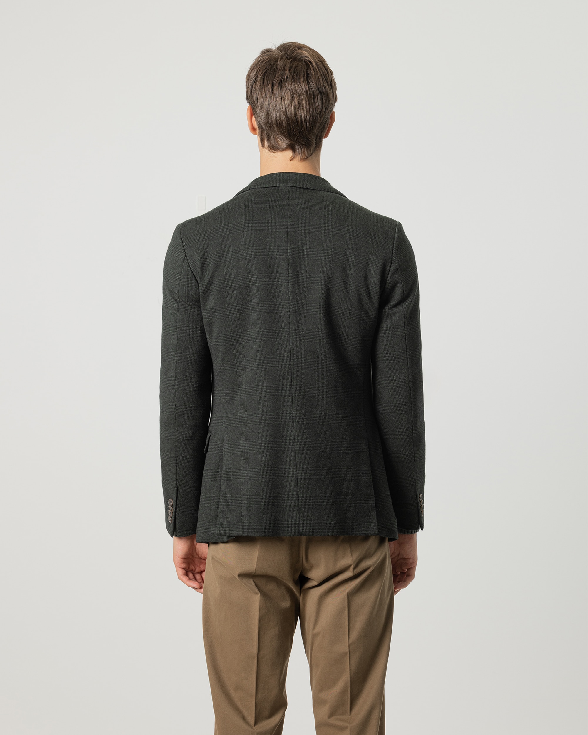 Americana cuadro galés de hombre slim fit - PuroEgo - Verde oscuro Verde oscuro-4