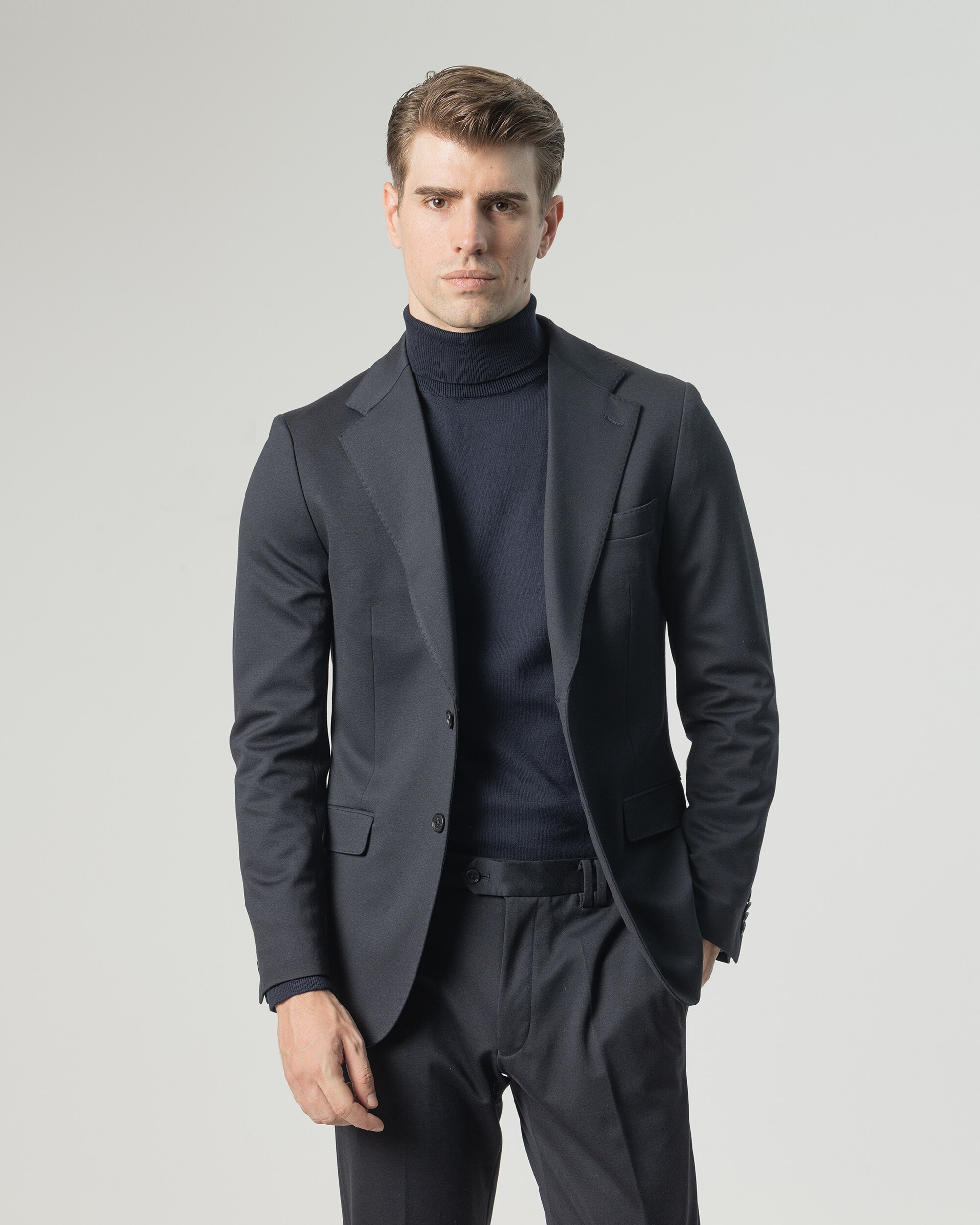 Americana vestir lisa de hombre slim fit - PuroEgo - Azul marino Azul marino-1