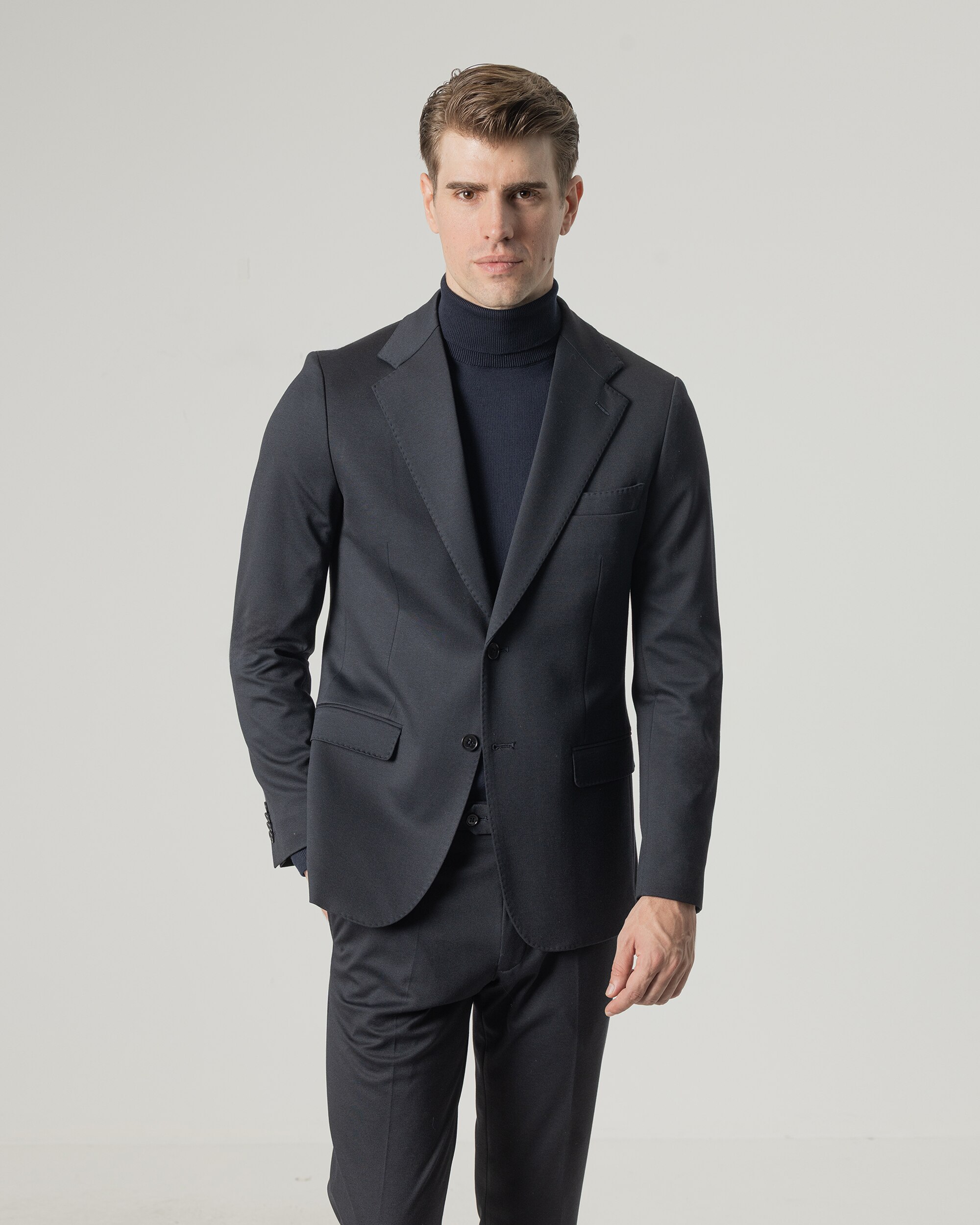 Americana vestir lisa de hombre slim fit - PuroEgo - Azul marino Azul marino-2