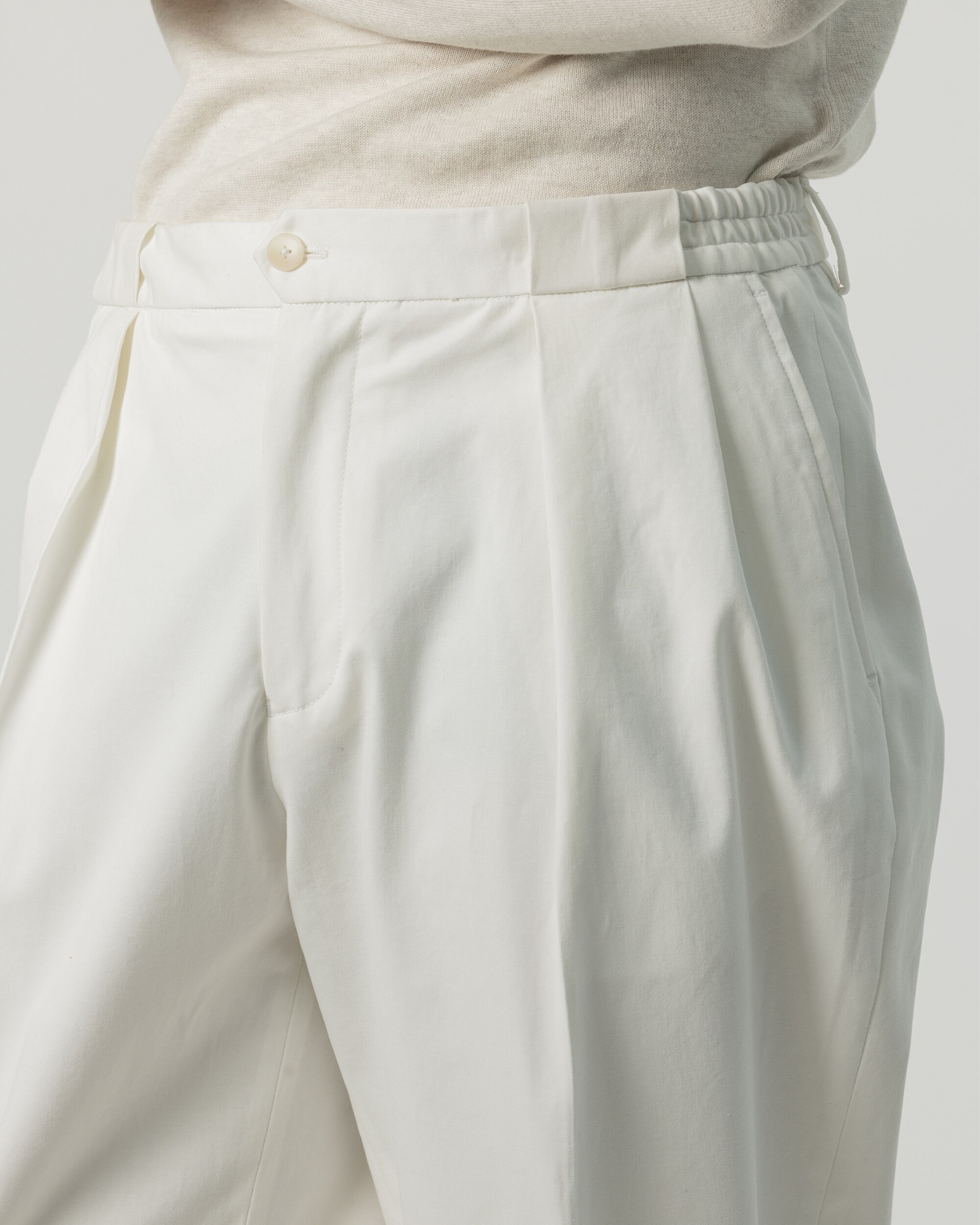 Pantalón algodón cintura elástica de hombre wide fit - PuroEgo - Blanco Blanco-3