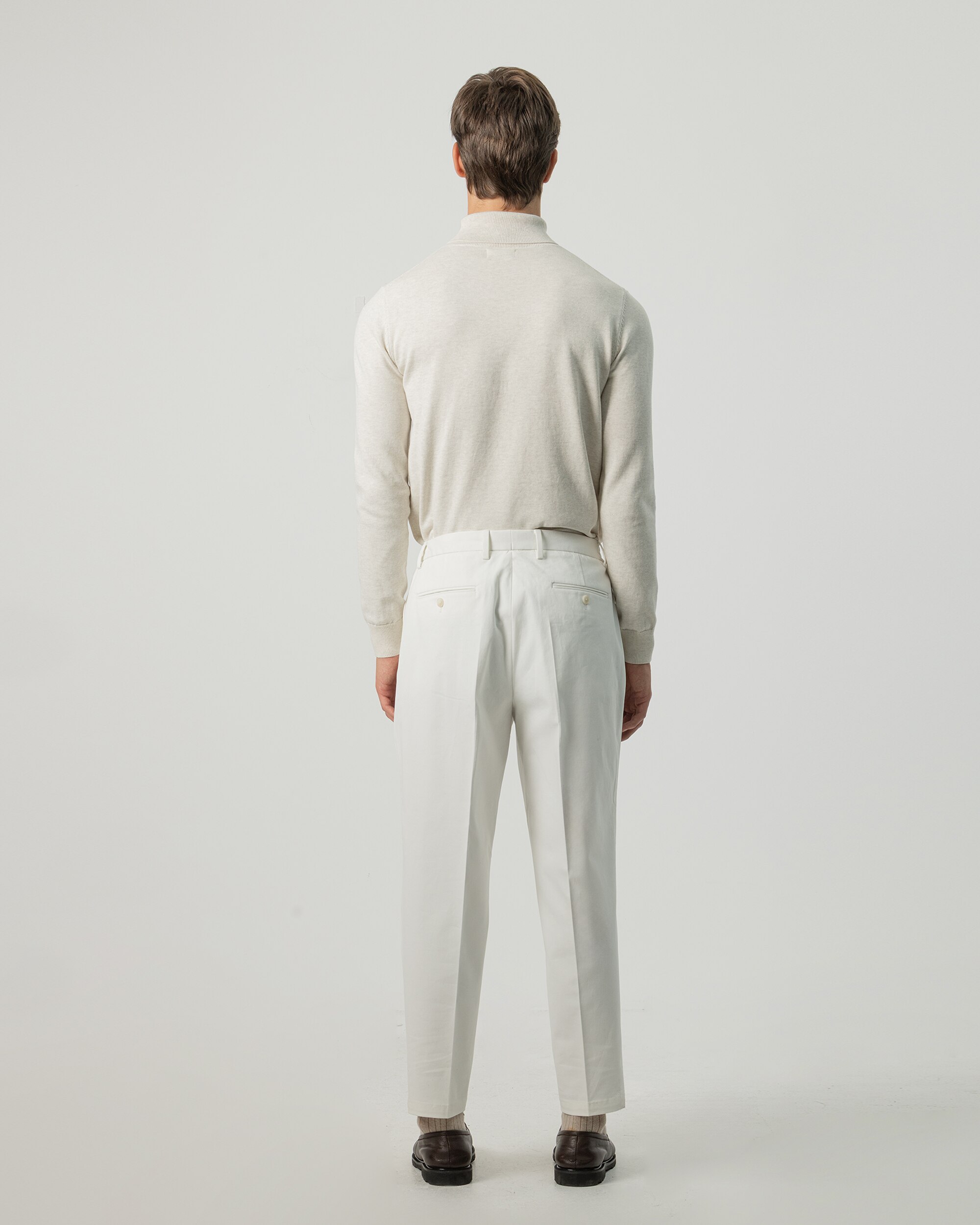 Pantalón algodón cintura elástica de hombre wide fit - PuroEgo - Blanco Blanco-4