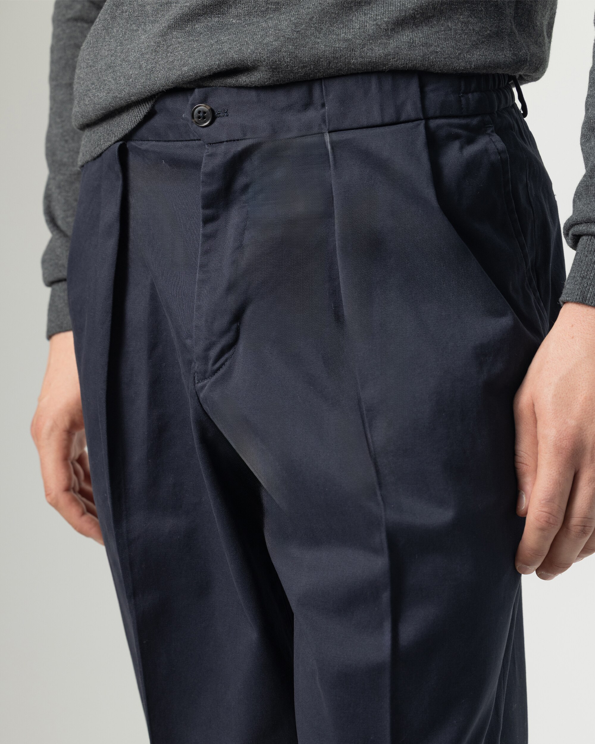 Pantalón algodón cintura elástica de hombre wide fit - PuroEgo - Azul marino Azul marino-3