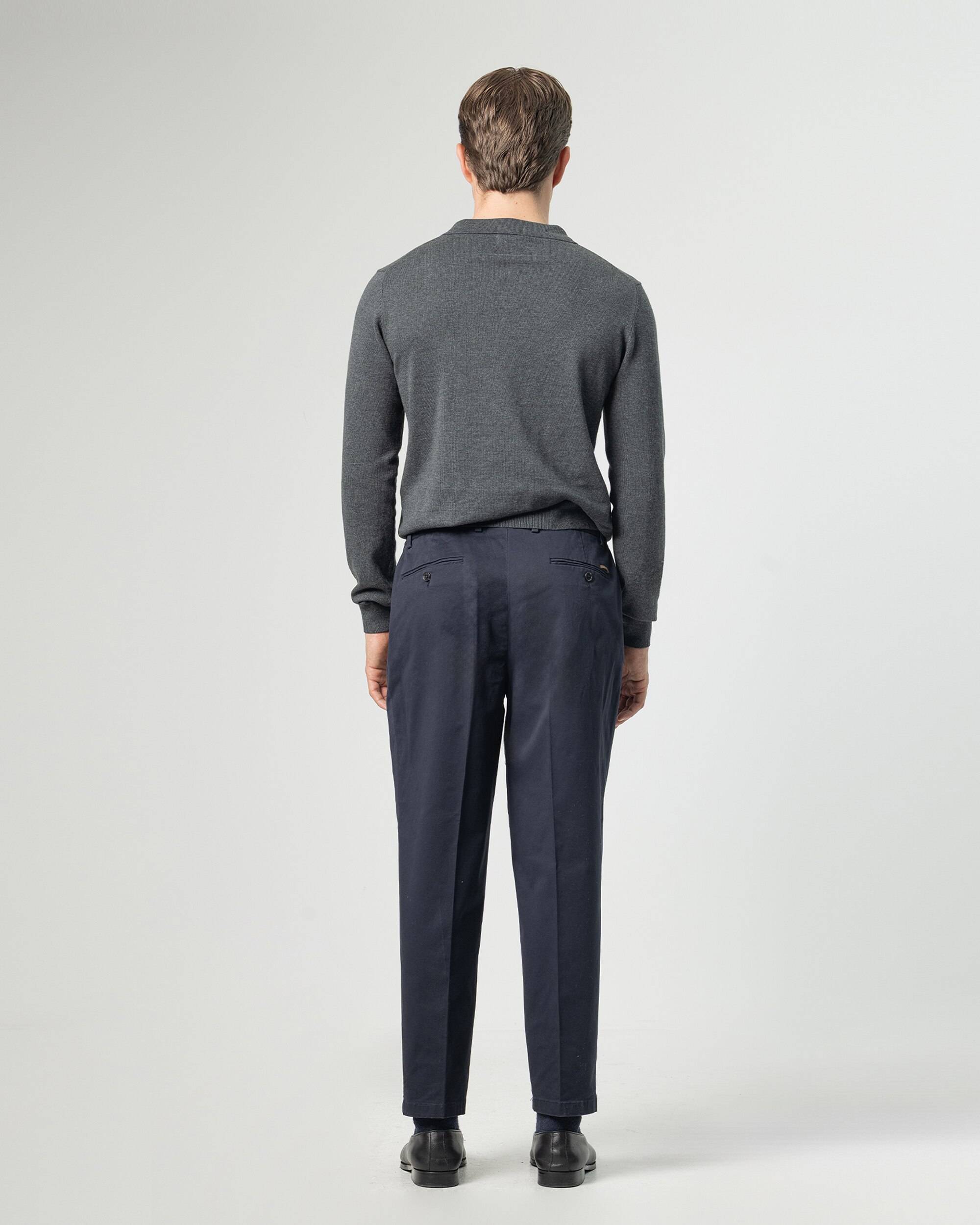 Pantalón algodón cintura elástica de hombre wide fit - PuroEgo - Azul marino Azul marino-4