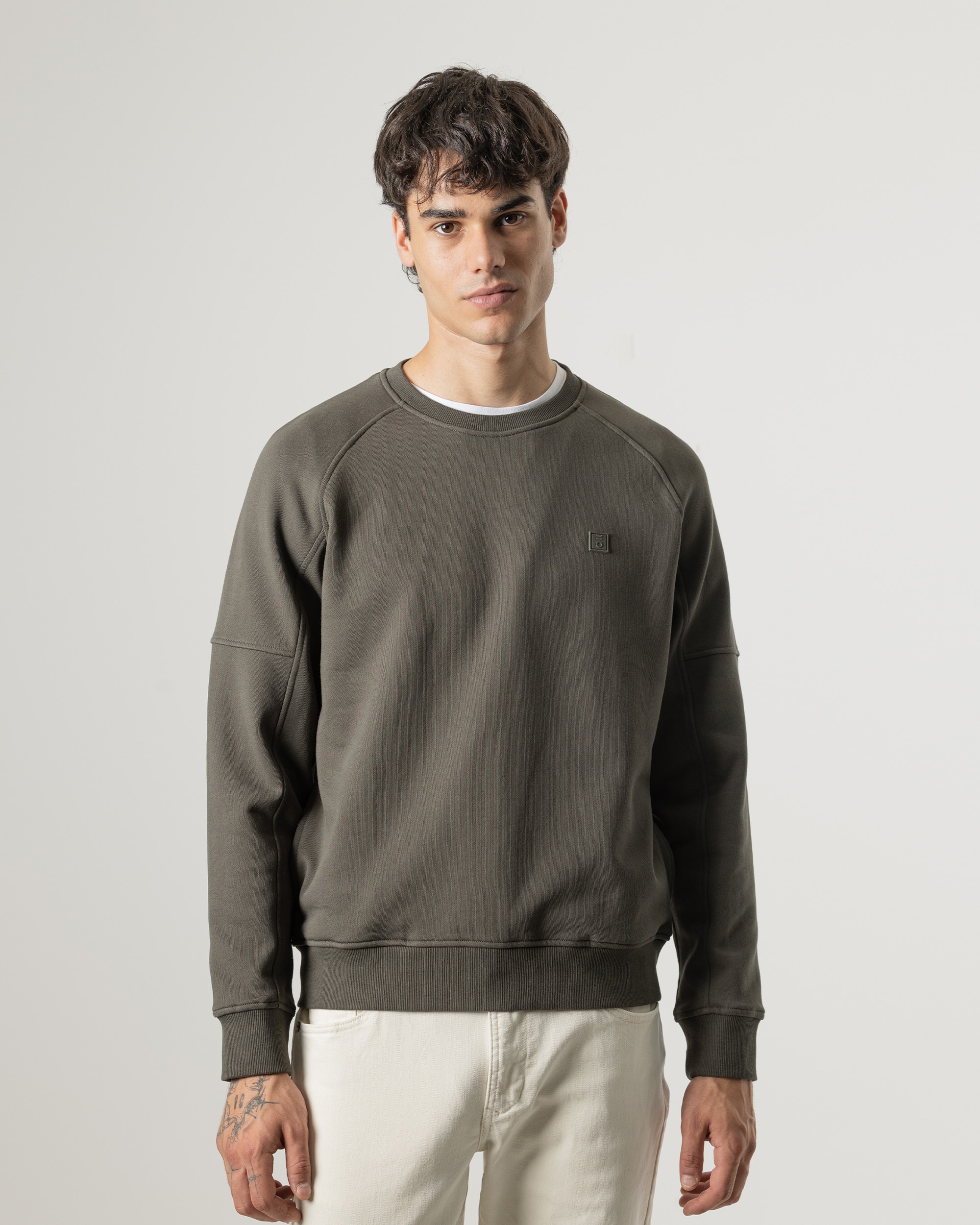 Imagen 0 de Sudadera cuello redondo de hombre Kaki