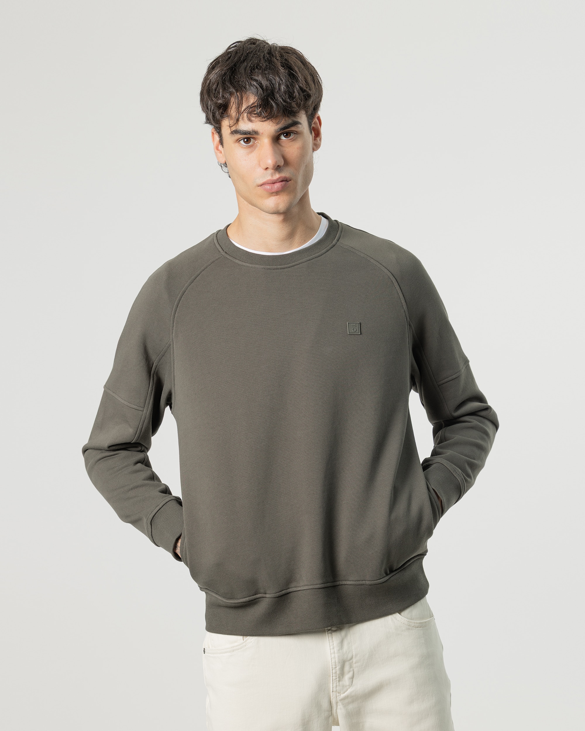 Sudadera cuello redondo de hombre - PuroEgo - Kaki Kaki-2