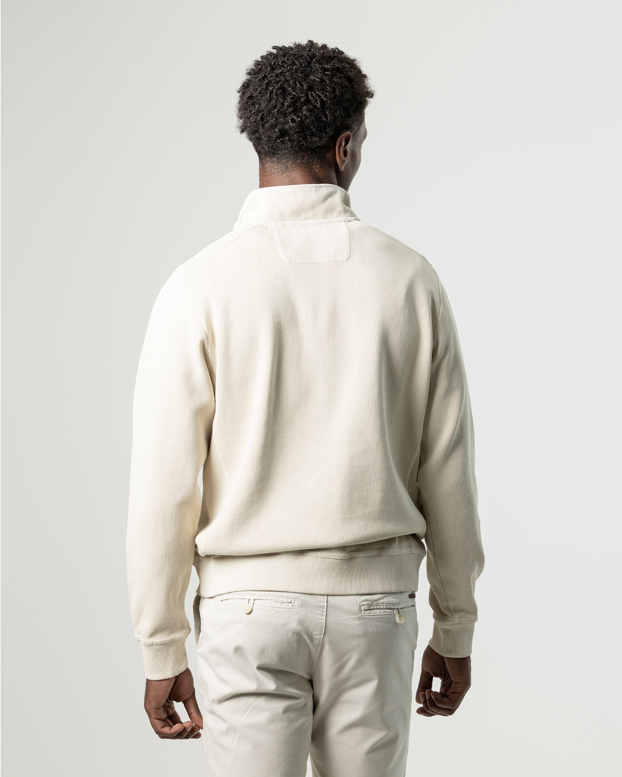 Sudadera cuello mock media cremallera de hombre - PuroEgo - Crudo Crudo-4