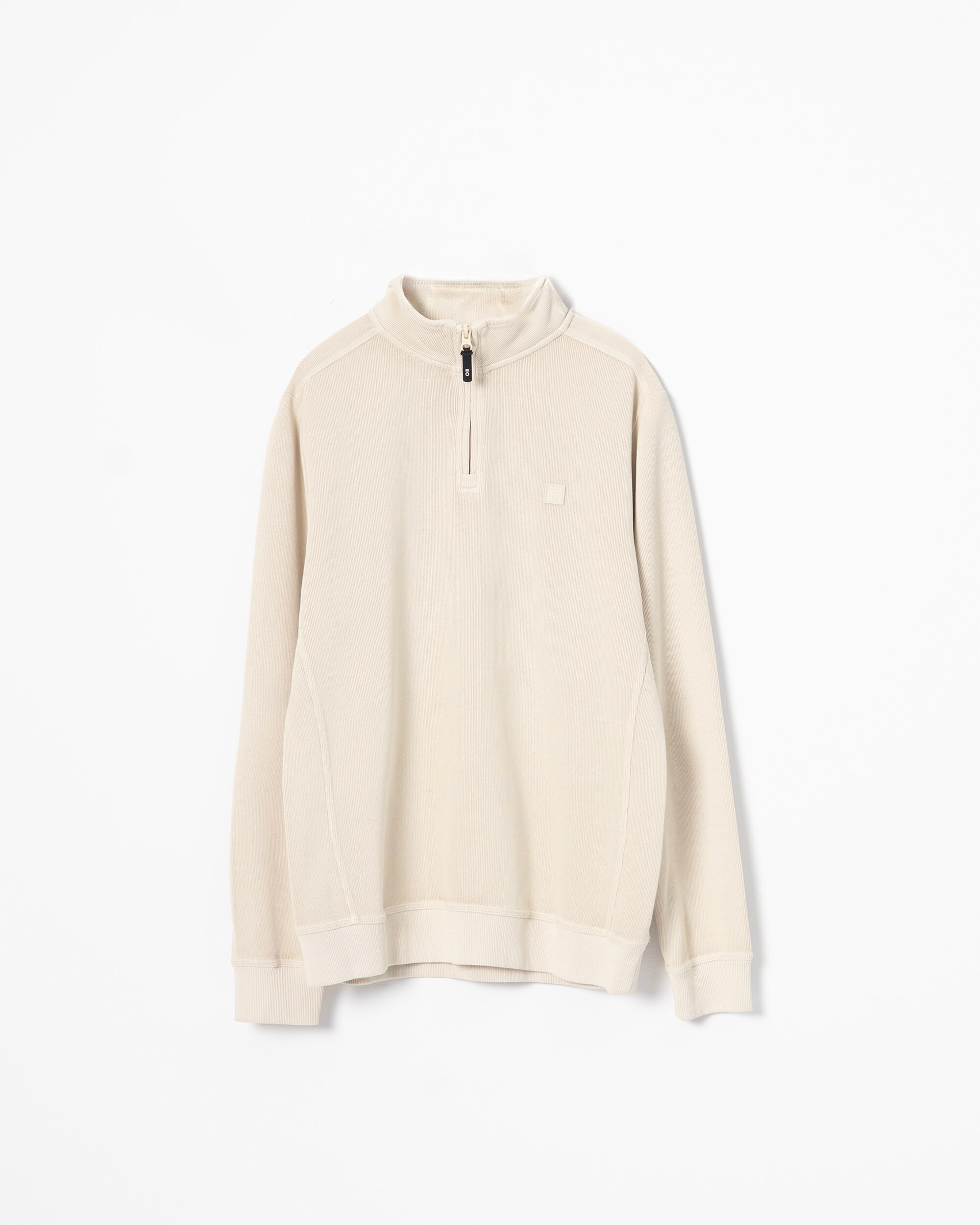 Sudadera cuello mock media cremallera de hombre - PuroEgo - Crudo Crudo-5