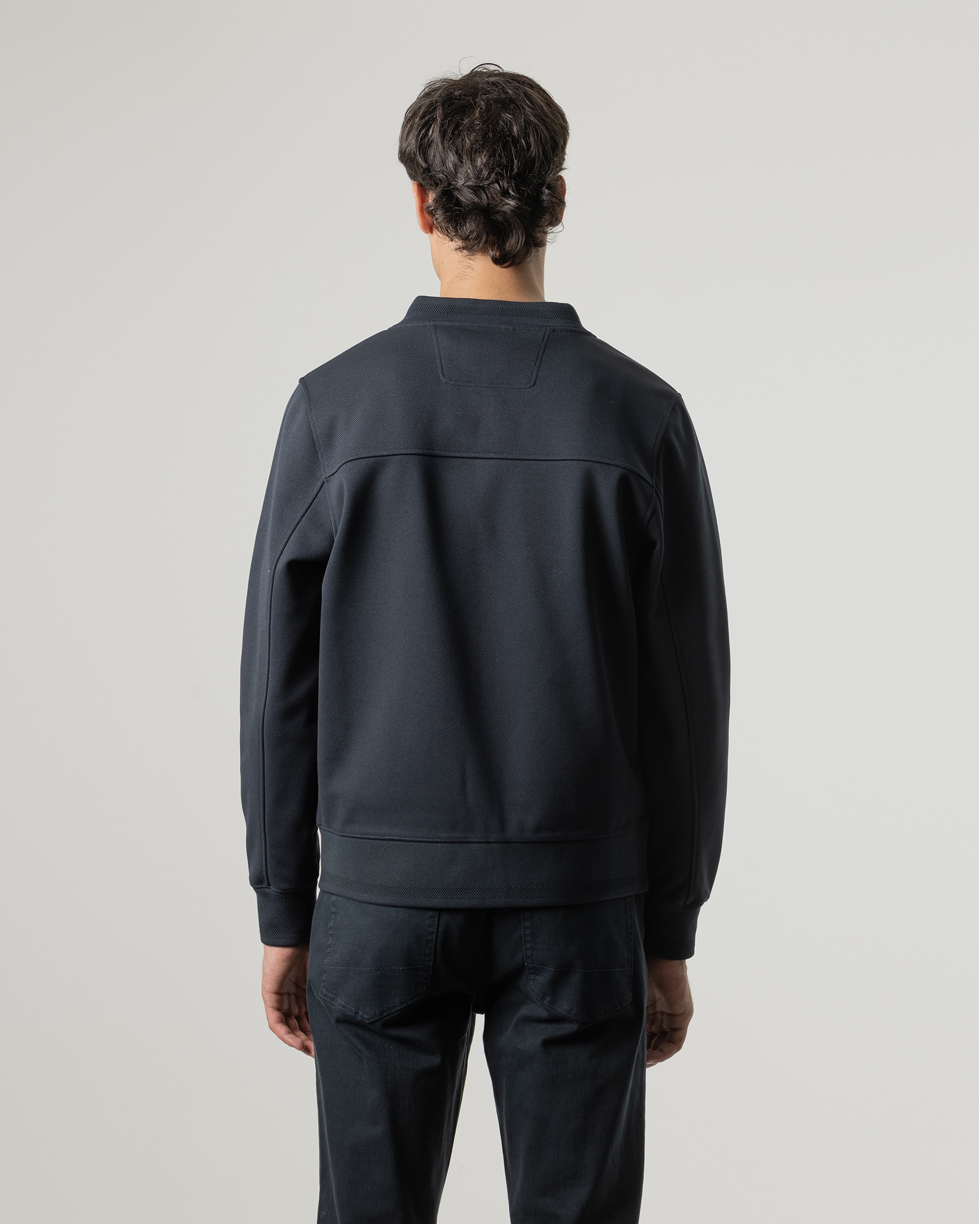 Sudadera técnica bomber de hombre - PuroEgo - Azul oscuro Azul oscuro-4