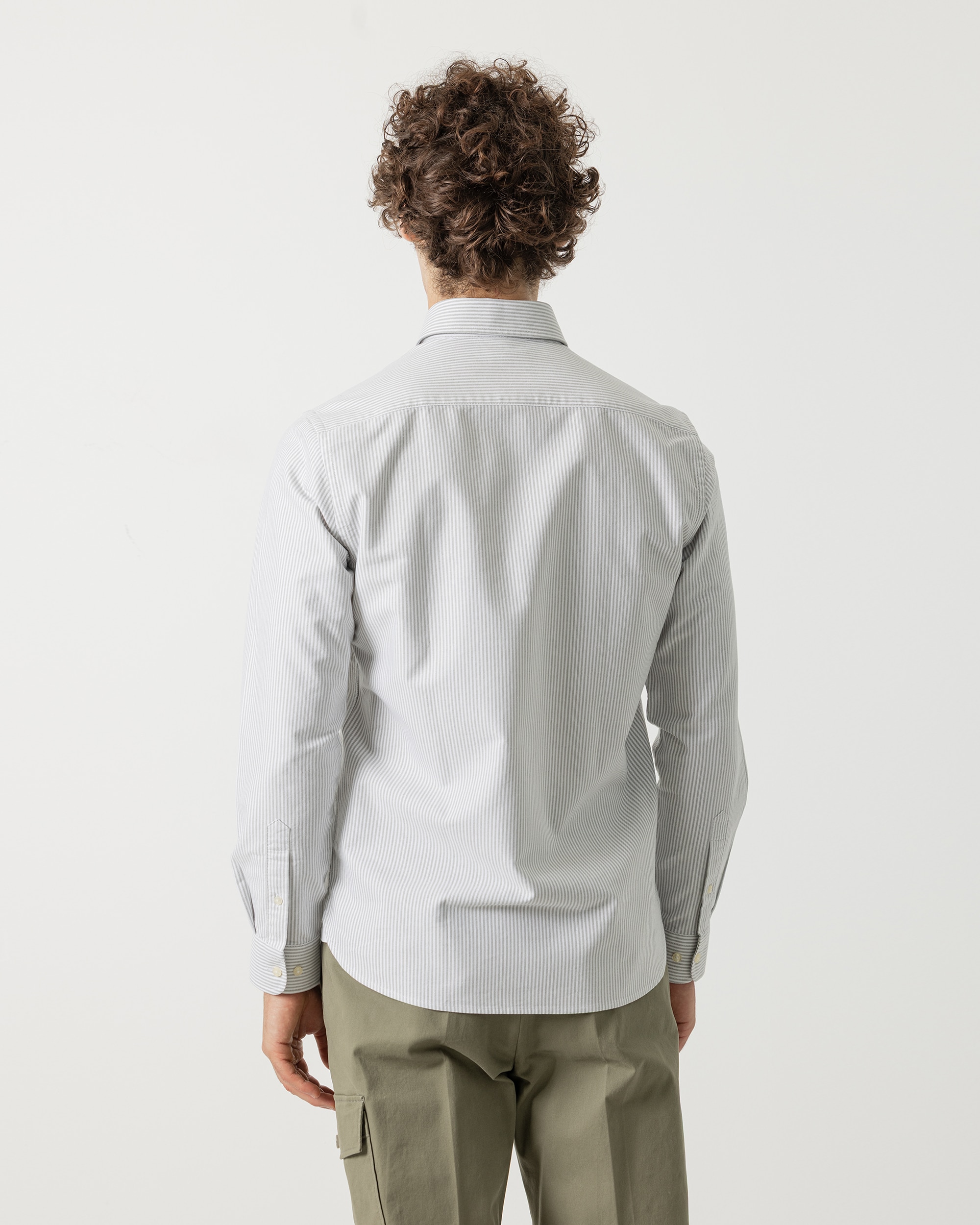 Camisa oxford algodón mil rayas de hombre slim fit - PuroEgo - Kaki Kaki-4