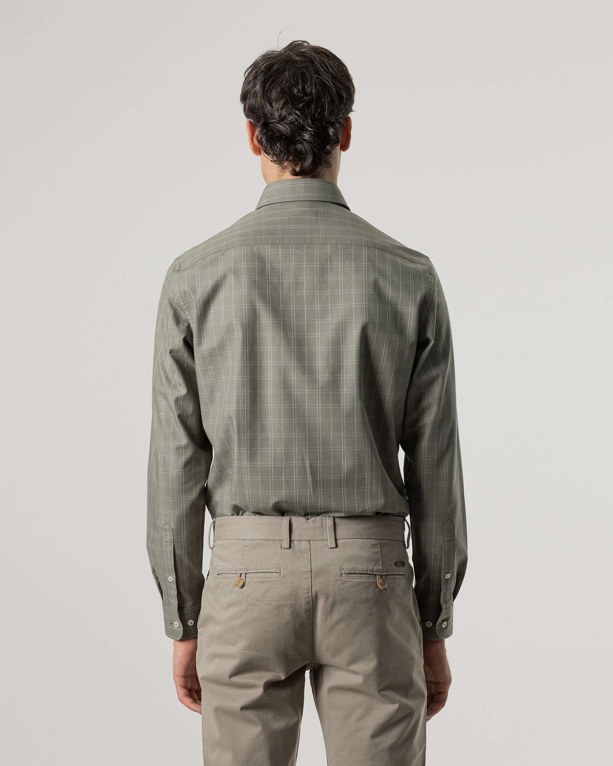 Camisa cuadros ventana de hombre slim fit - PuroEgo - Verde Verde-4