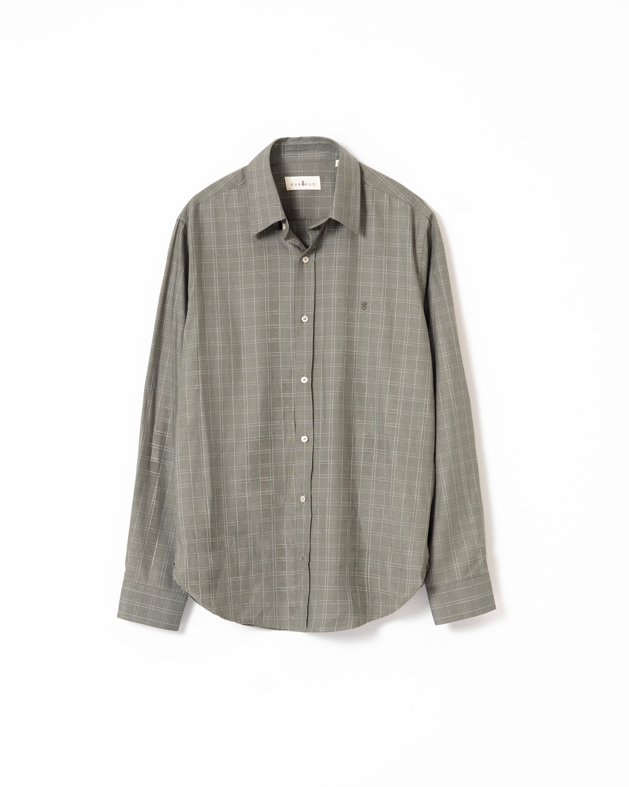 Camisa cuadros ventana de hombre slim fit - PuroEgo - Verde Verde-5