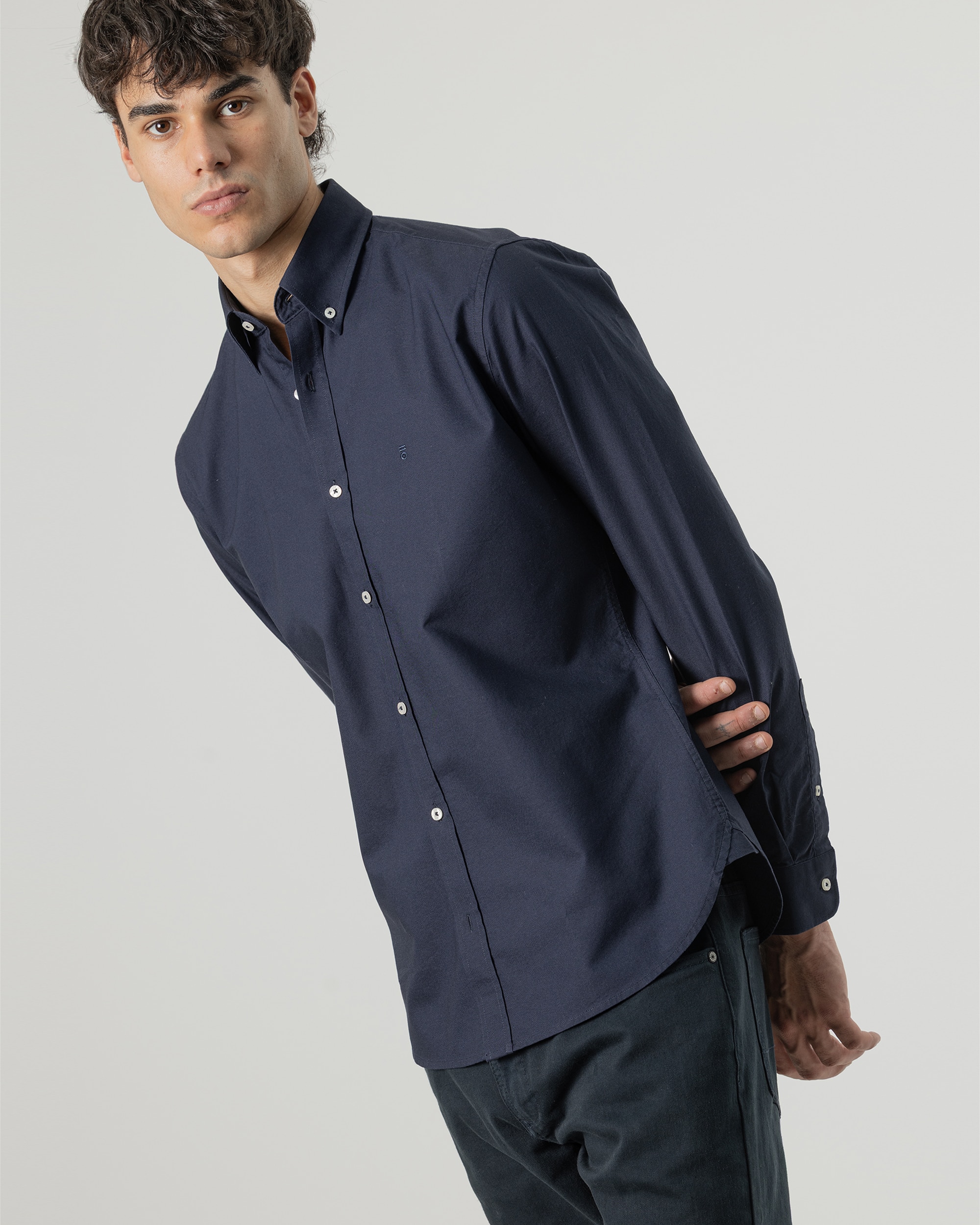 Imagen 2 de Camisa oxford algodón de hombre slim fit - PuroEgo - Azul marino Azul marino