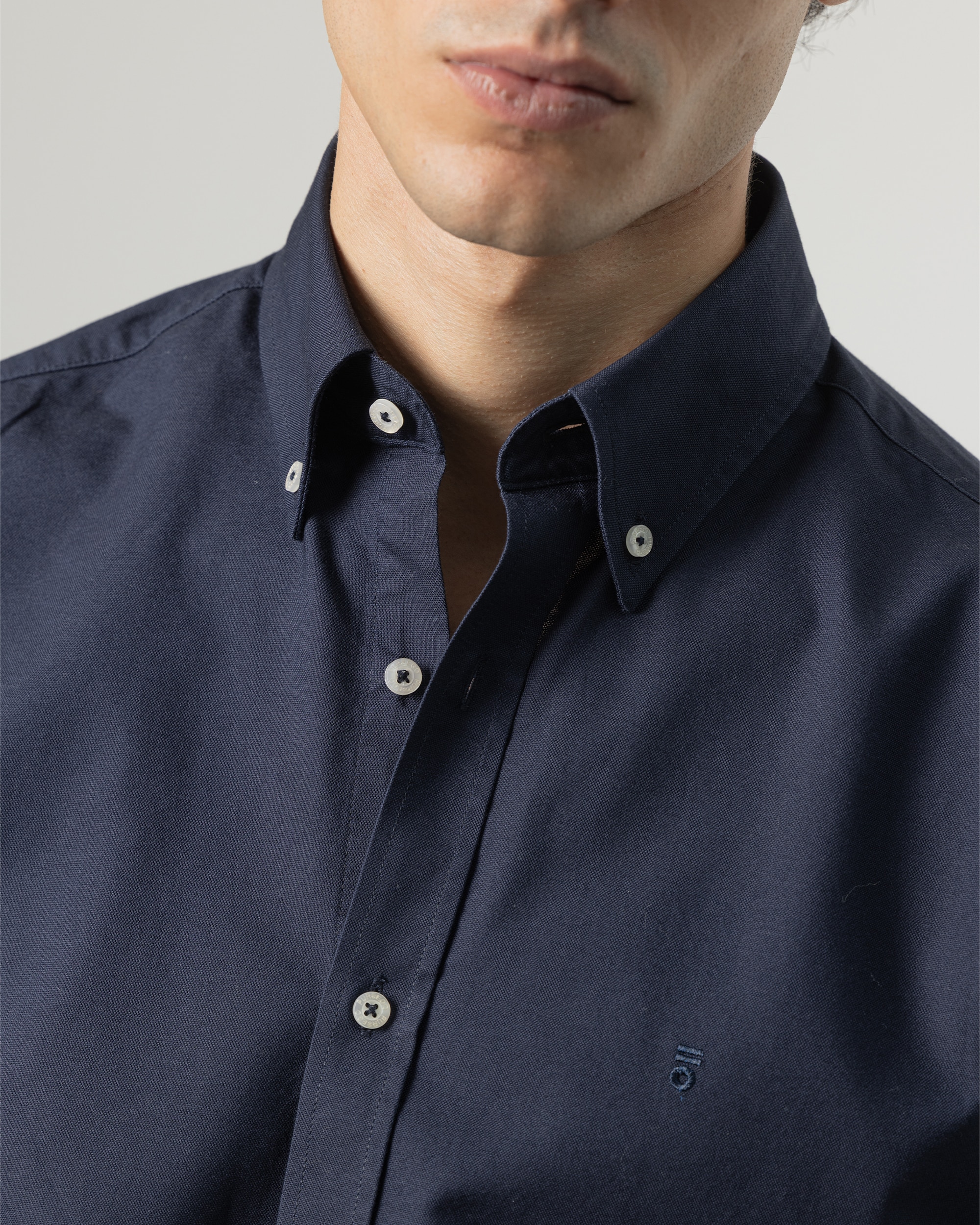 Imagen 3 de Camisa oxford algodón de hombre slim fit - PuroEgo - Azul marino Azul marino