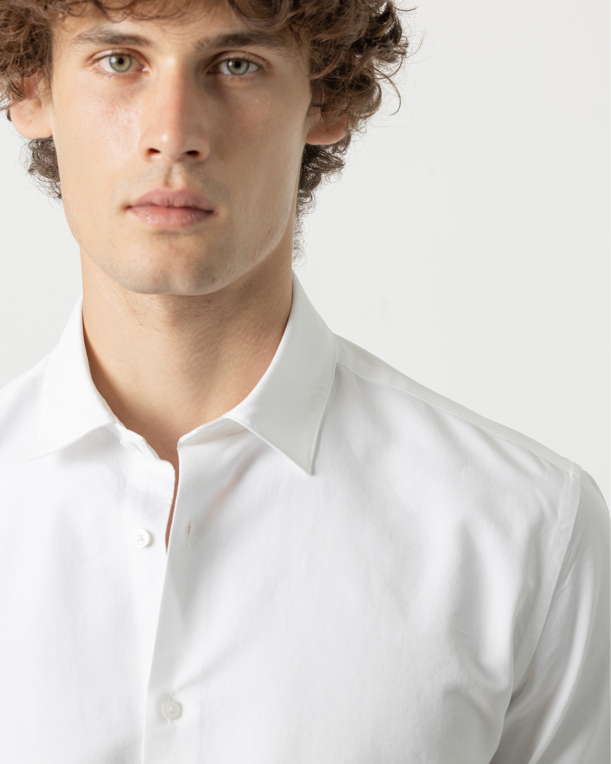 Imagen 3 de Camisa estructura algodón tencel de hombre slim fit - PuroEgo - Blanco Blanco