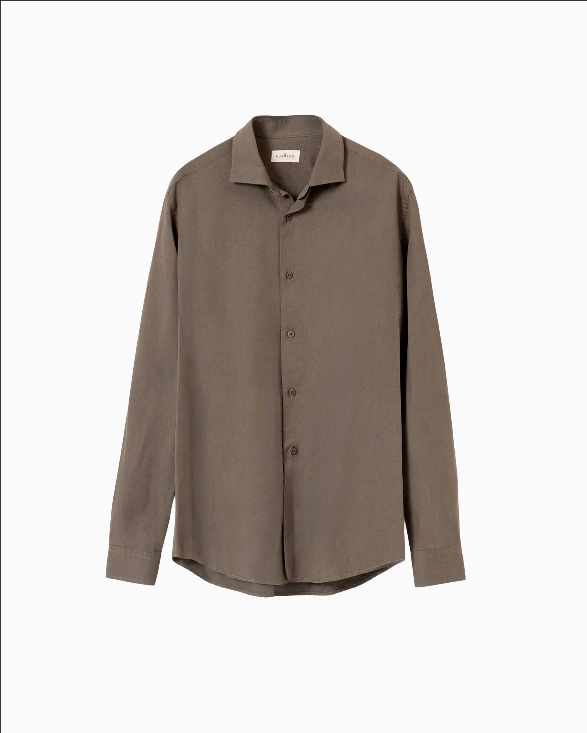 Imagen 5 de Camisa estructura algodón tencel de hombre slim fit - PuroEgo - Verde militar Verde militar