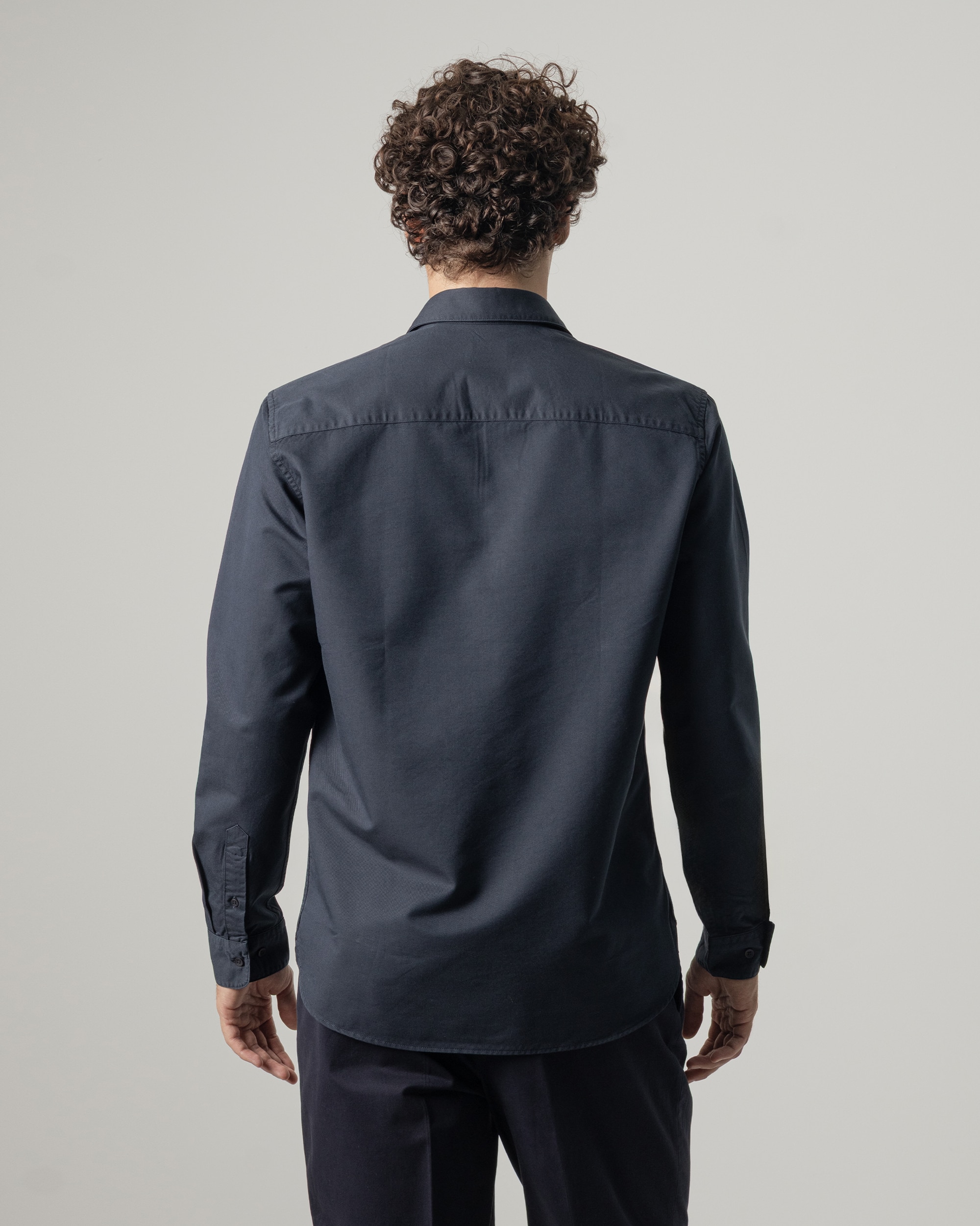 Imagen 4 de Camisa estructura algodón tencel de hombre slim fit - PuroEgo - Azul marino Azul marino