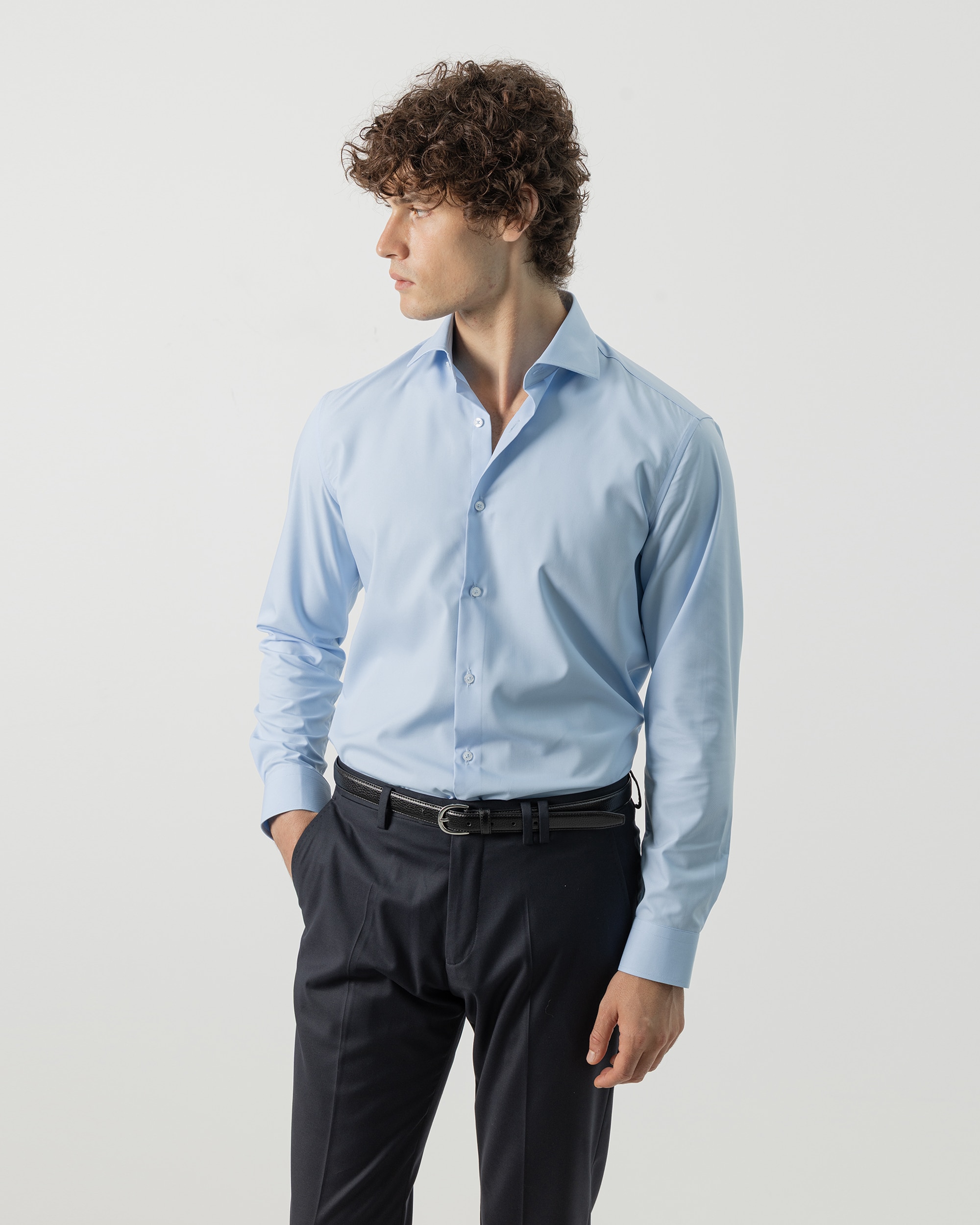 Camisa de vestir waterproof de hombre regular fit - PuroEgo - Azul celeste Azul celeste-2