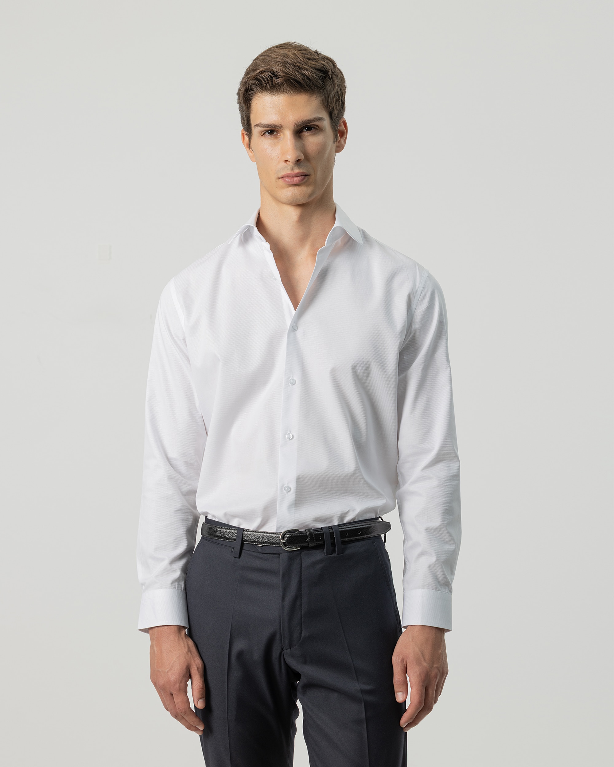 Imagen 0 de Camisa de vestir estructura de hombre regular fit Blanco