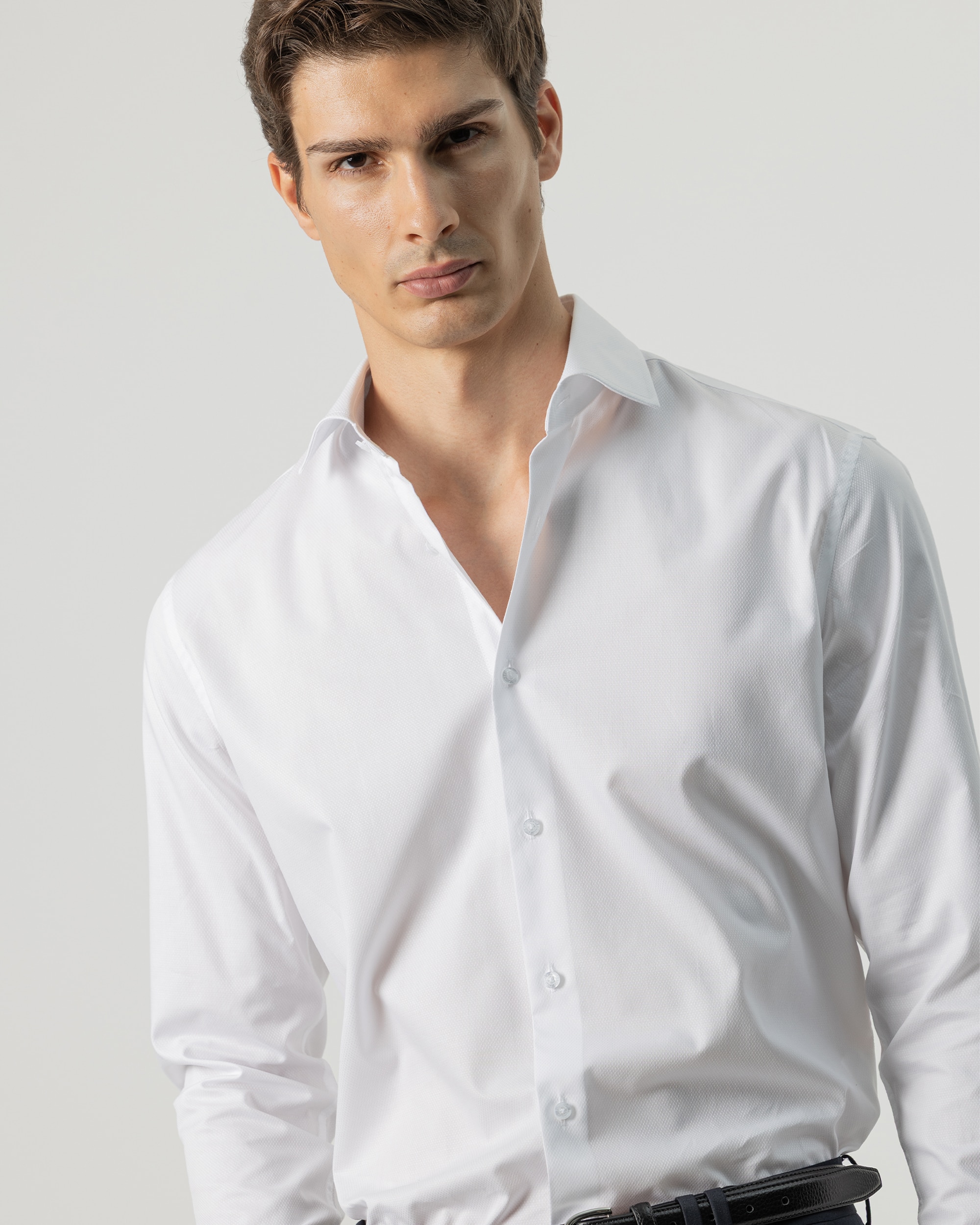Camisa de vestir estructura de hombre regular fit - PuroEgo - Blanco Blanco-2