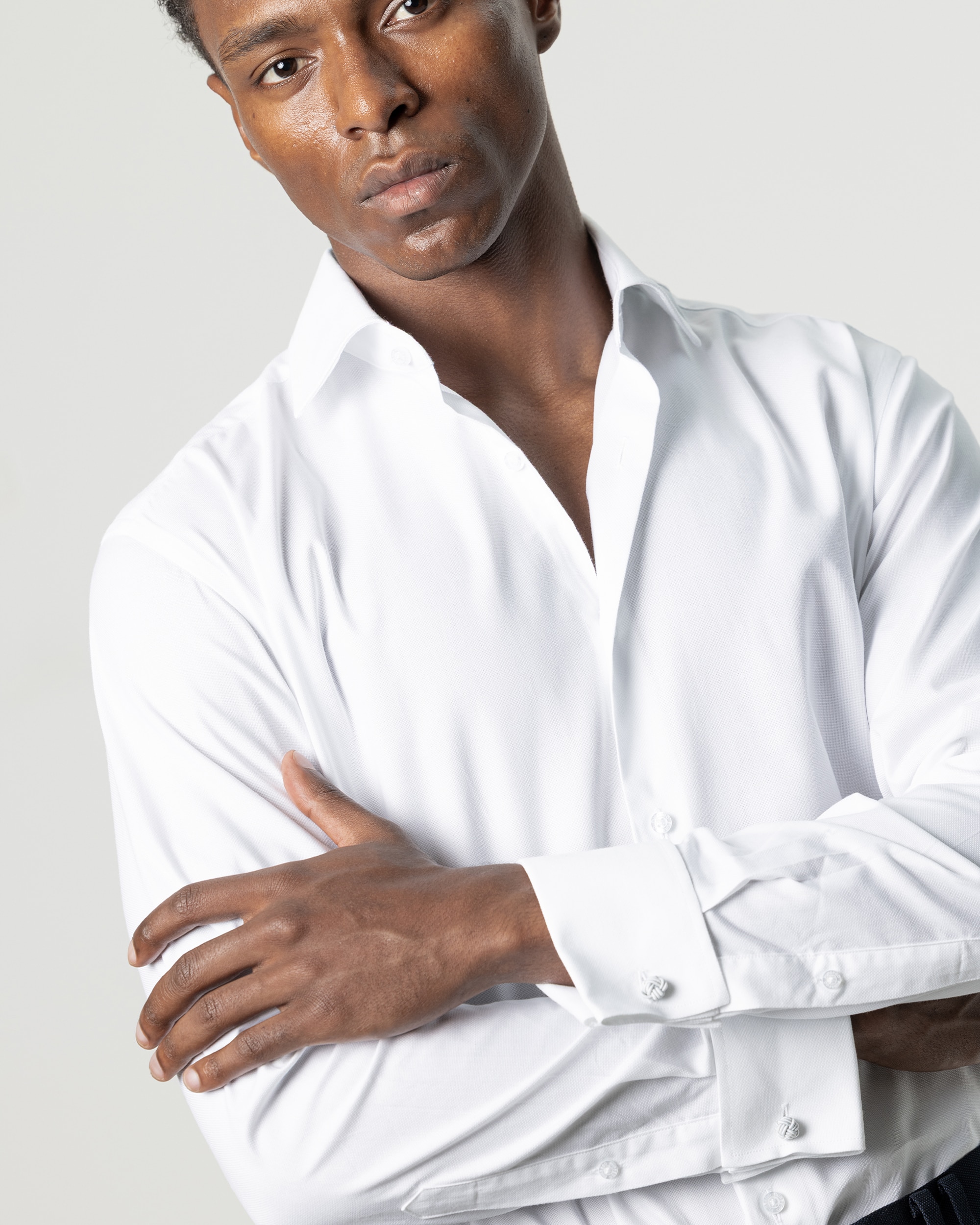 Camisa de vestir puño gemelo de hombre regular fit - PuroEgo - Blanco Blanco-3