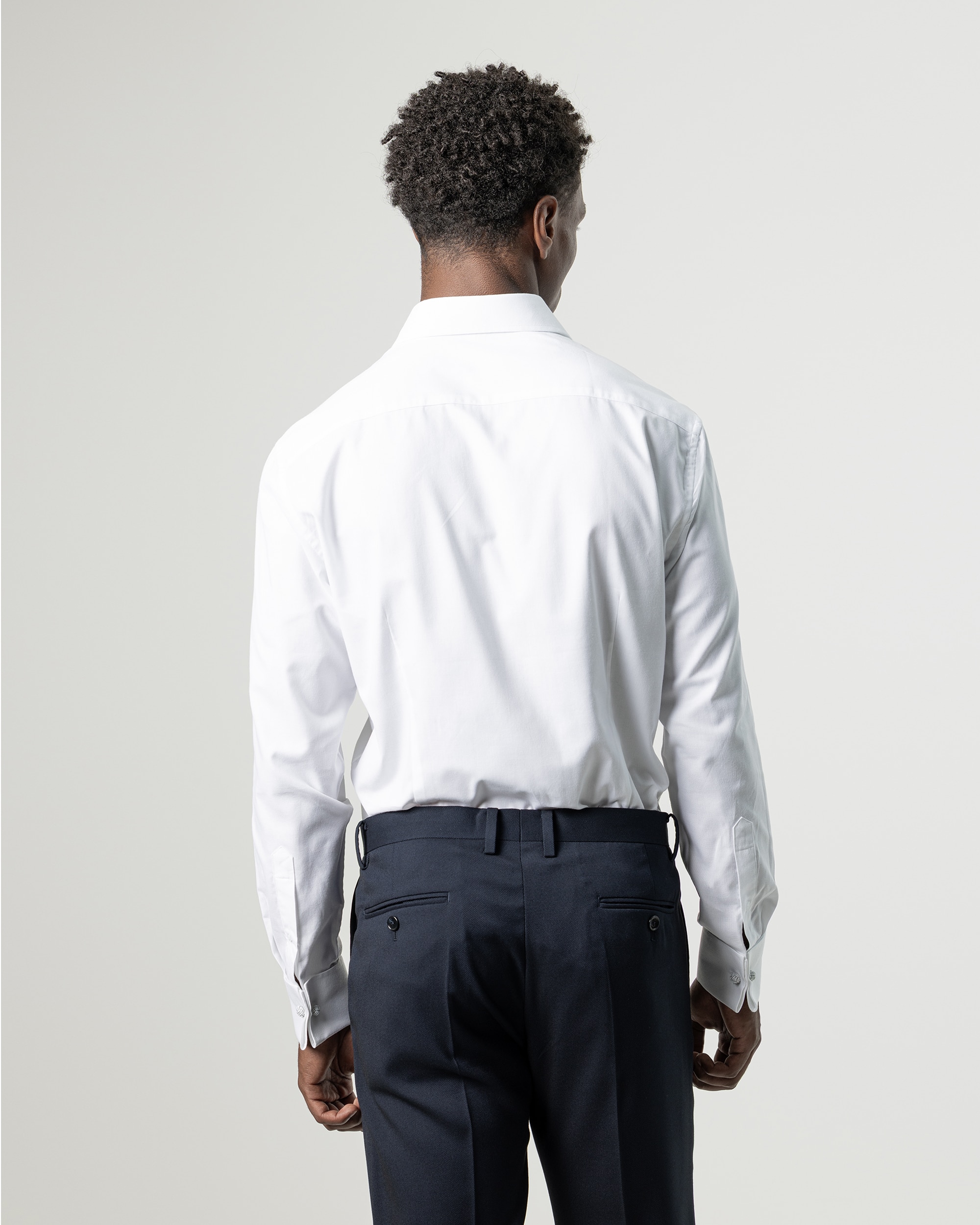 Camisa de vestir puño gemelo de hombre regular fit - PuroEgo - Blanco Blanco-4
