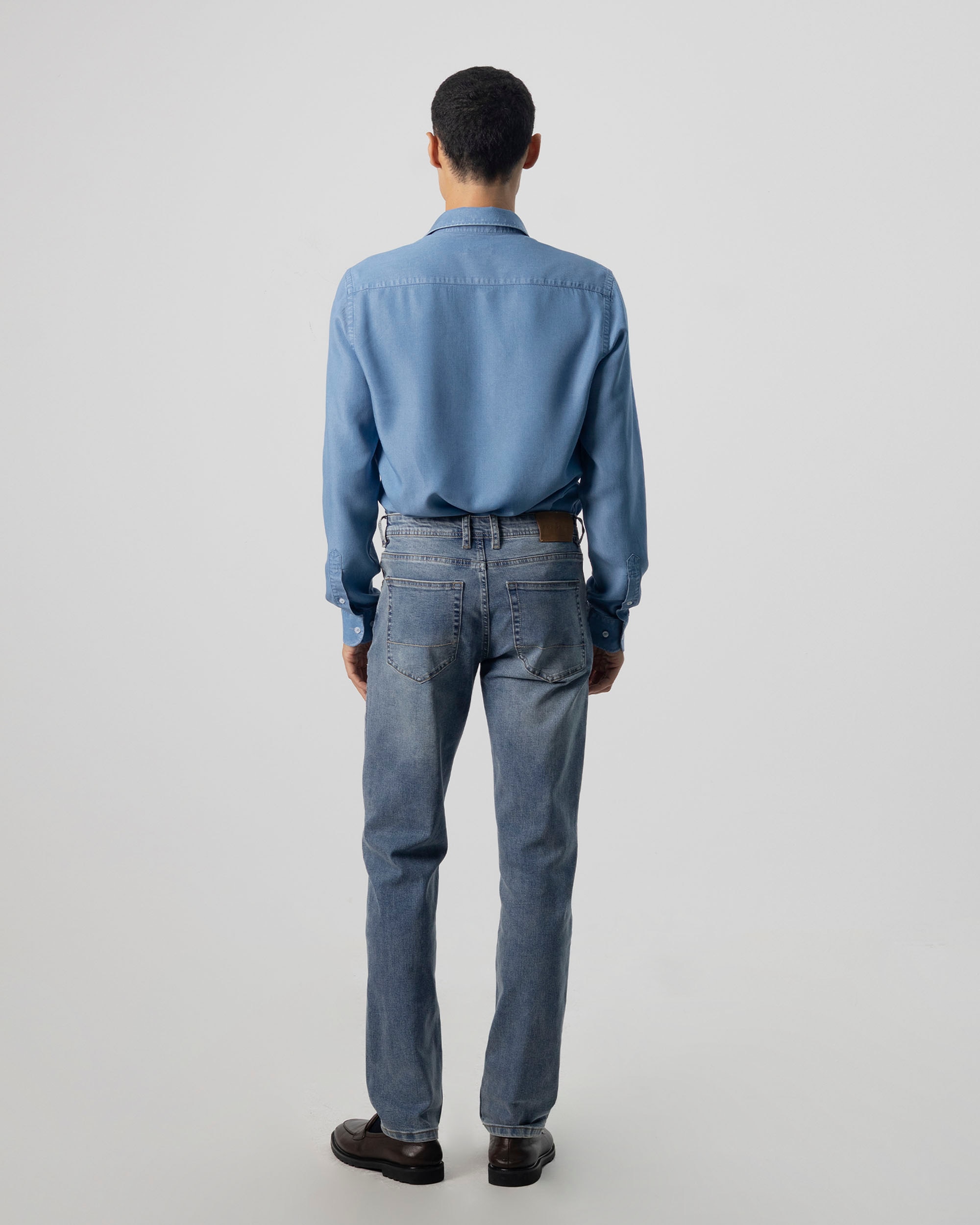 Imagen 4 de Pantalón vaquero strecht de hombre slim fit - PuroEgo - Azul claro Azul claro