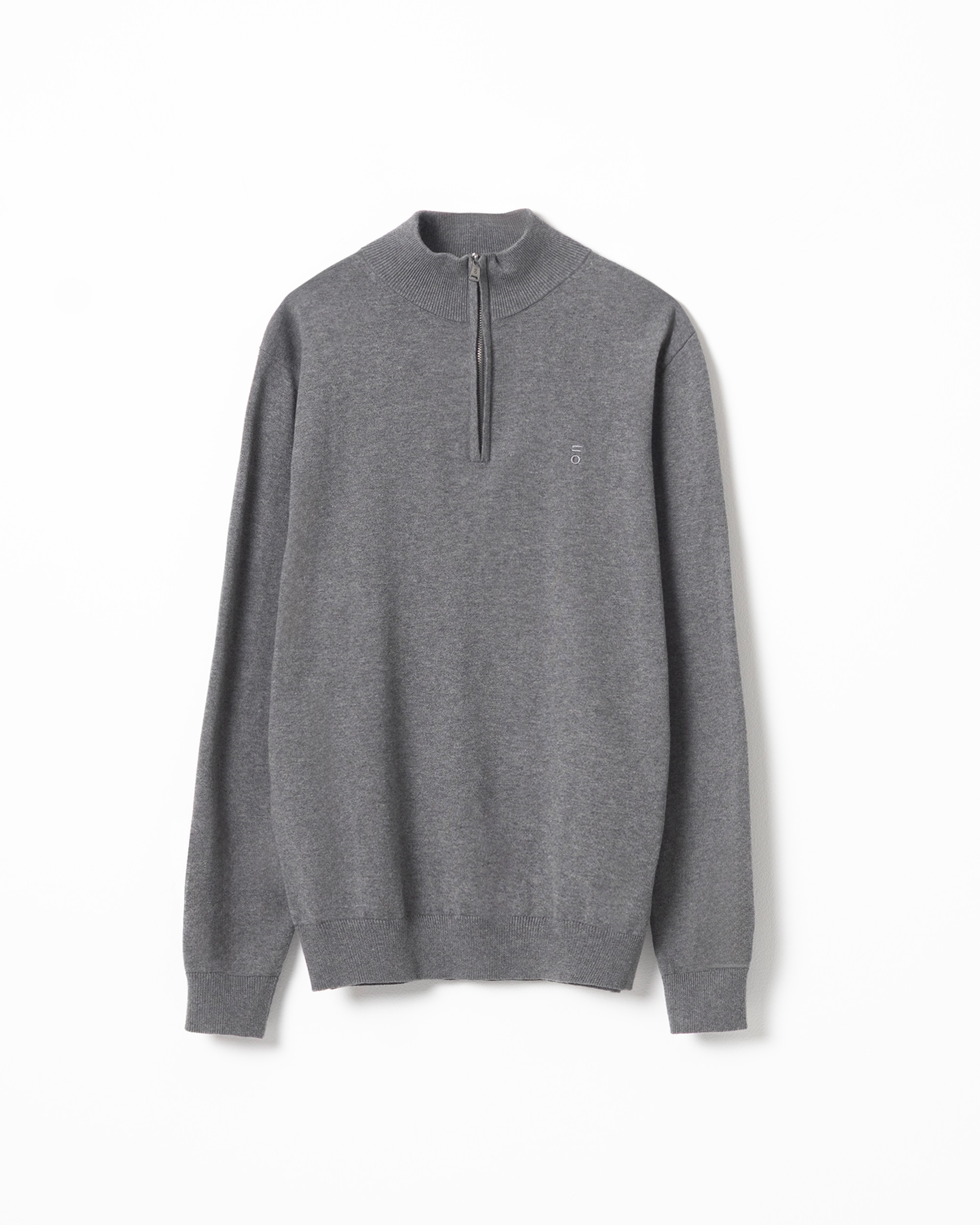 Imagen 5 de Jersey algodón cuello mock cremallera de hombre - PuroEgo - Gris oscuro Gris oscuro