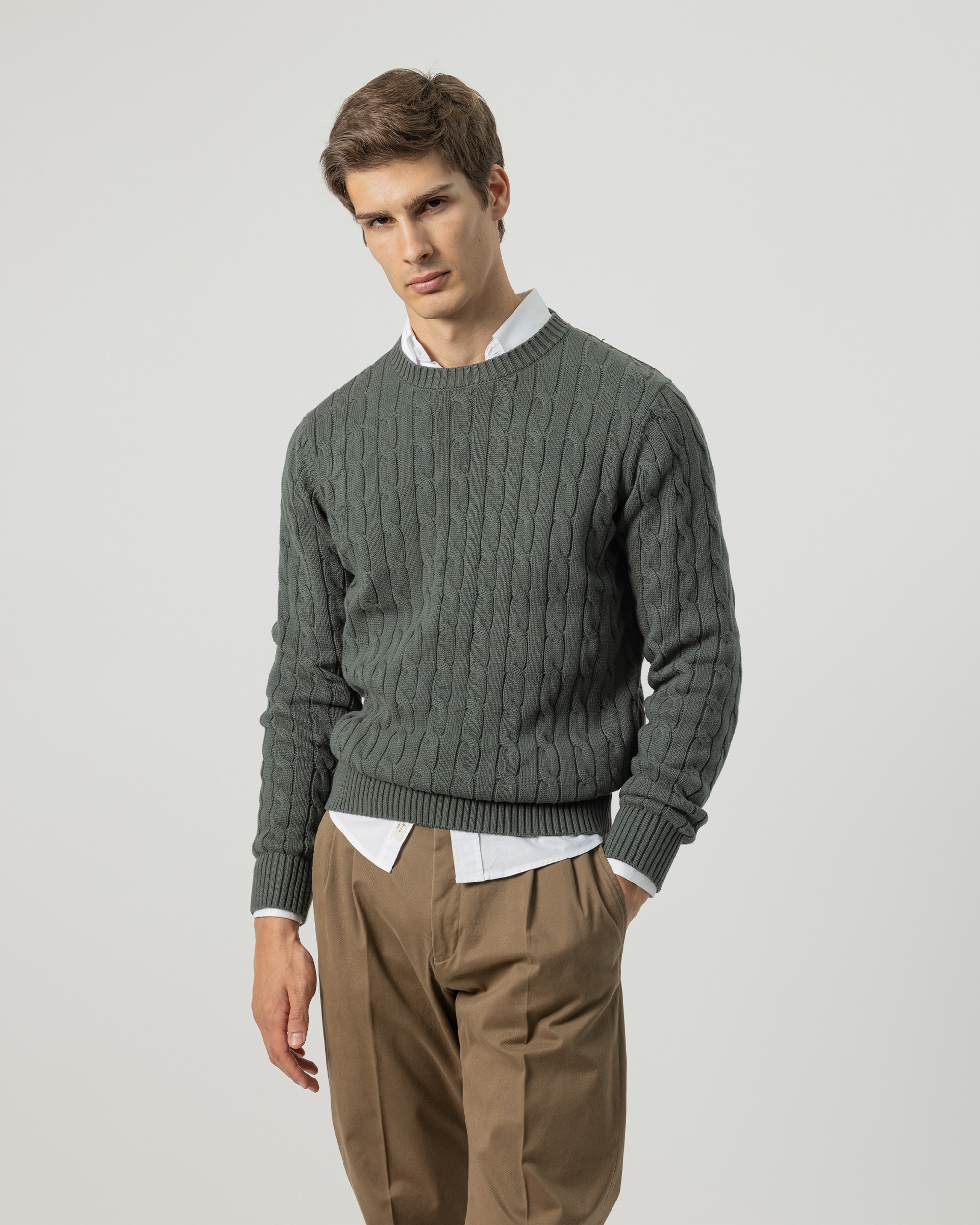 Jersey de punto ochos de hombre - PuroEgo - Verde Verde-1