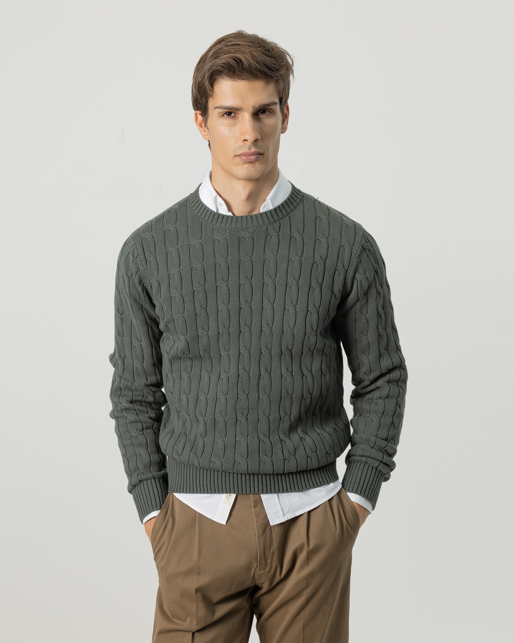 Jersey de punto ochos de hombre - PuroEgo - Verde Verde-2