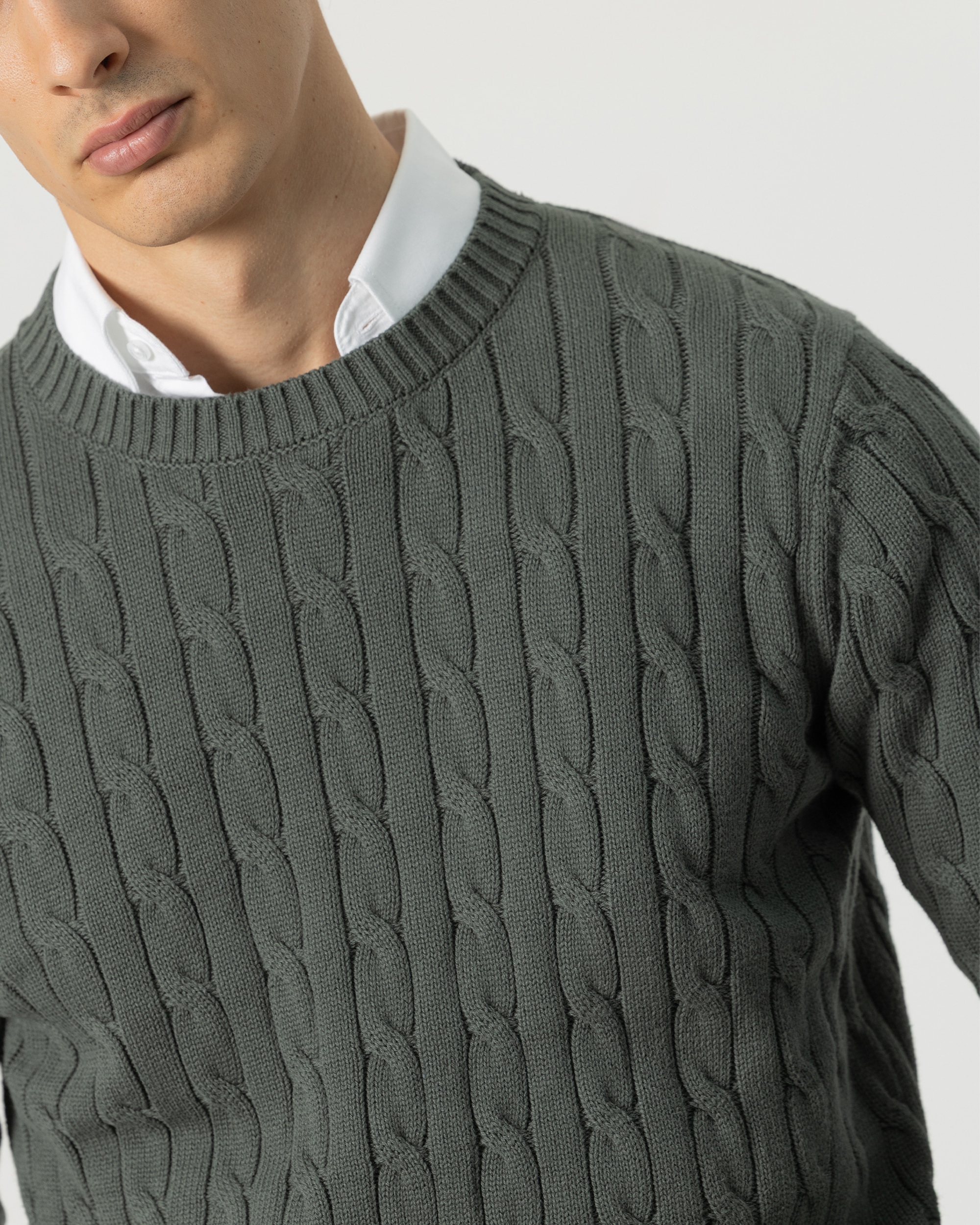 Jersey de punto ochos de hombre - PuroEgo - Verde Verde-3