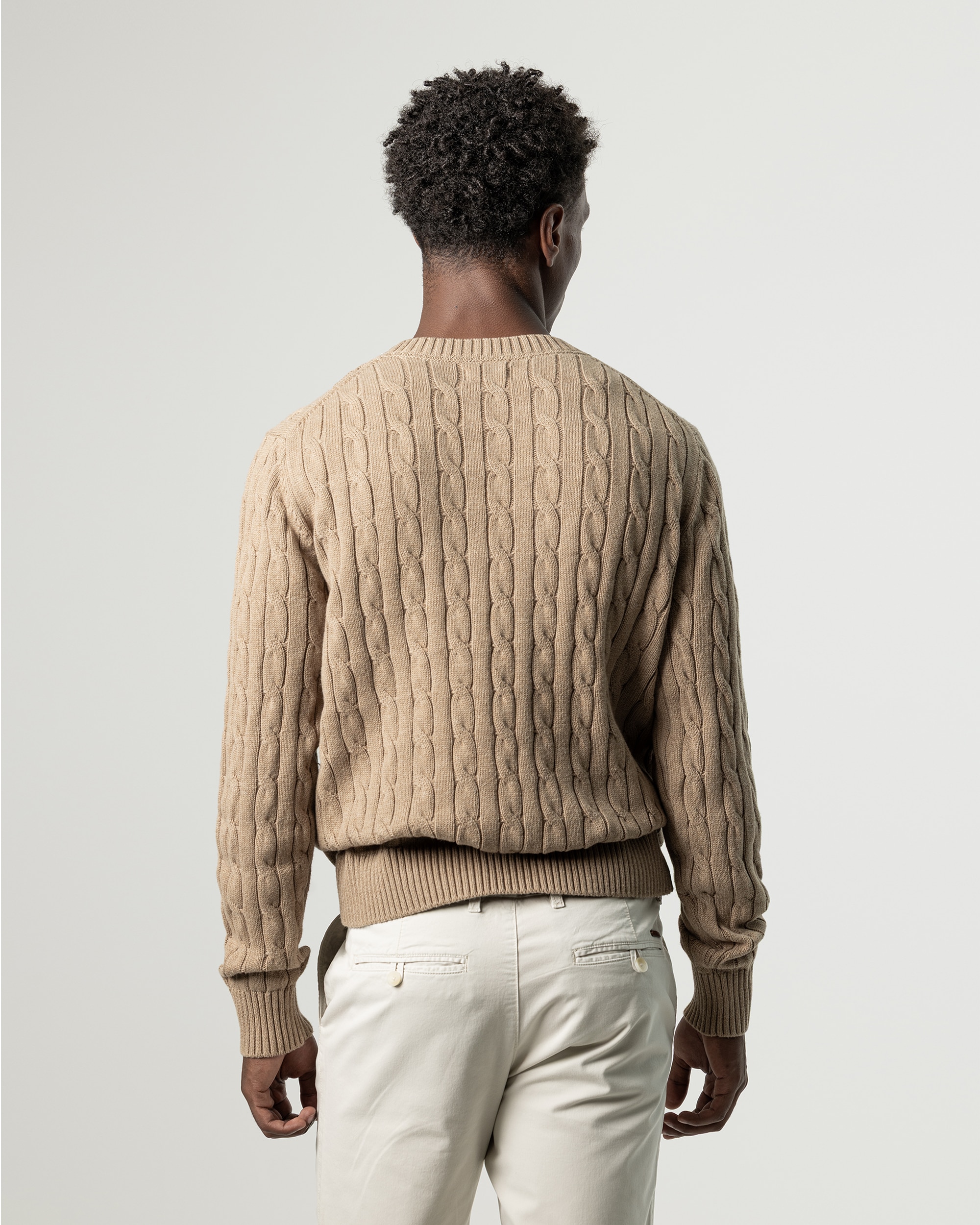Jersey de punto ochos de hombre - PuroEgo - Tostado Tostado-4