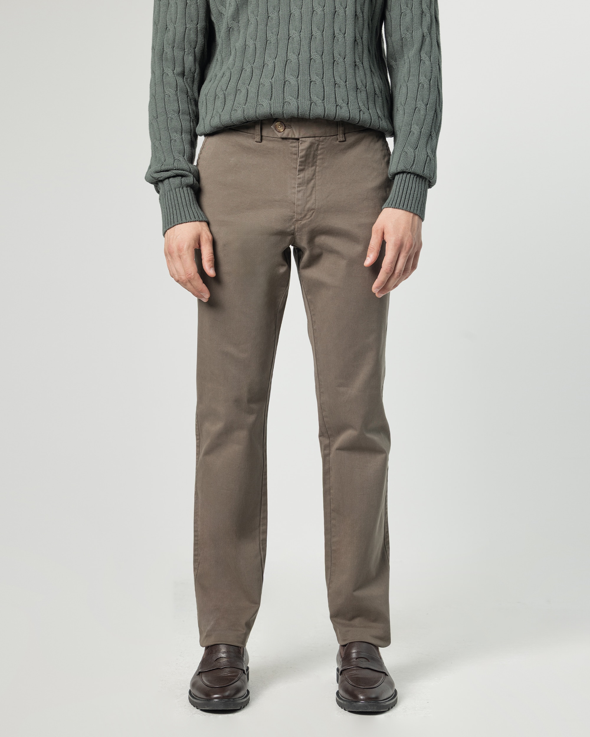 Pantalón chino twill de hombre slim fit - PuroEgo - Verde Verde-2