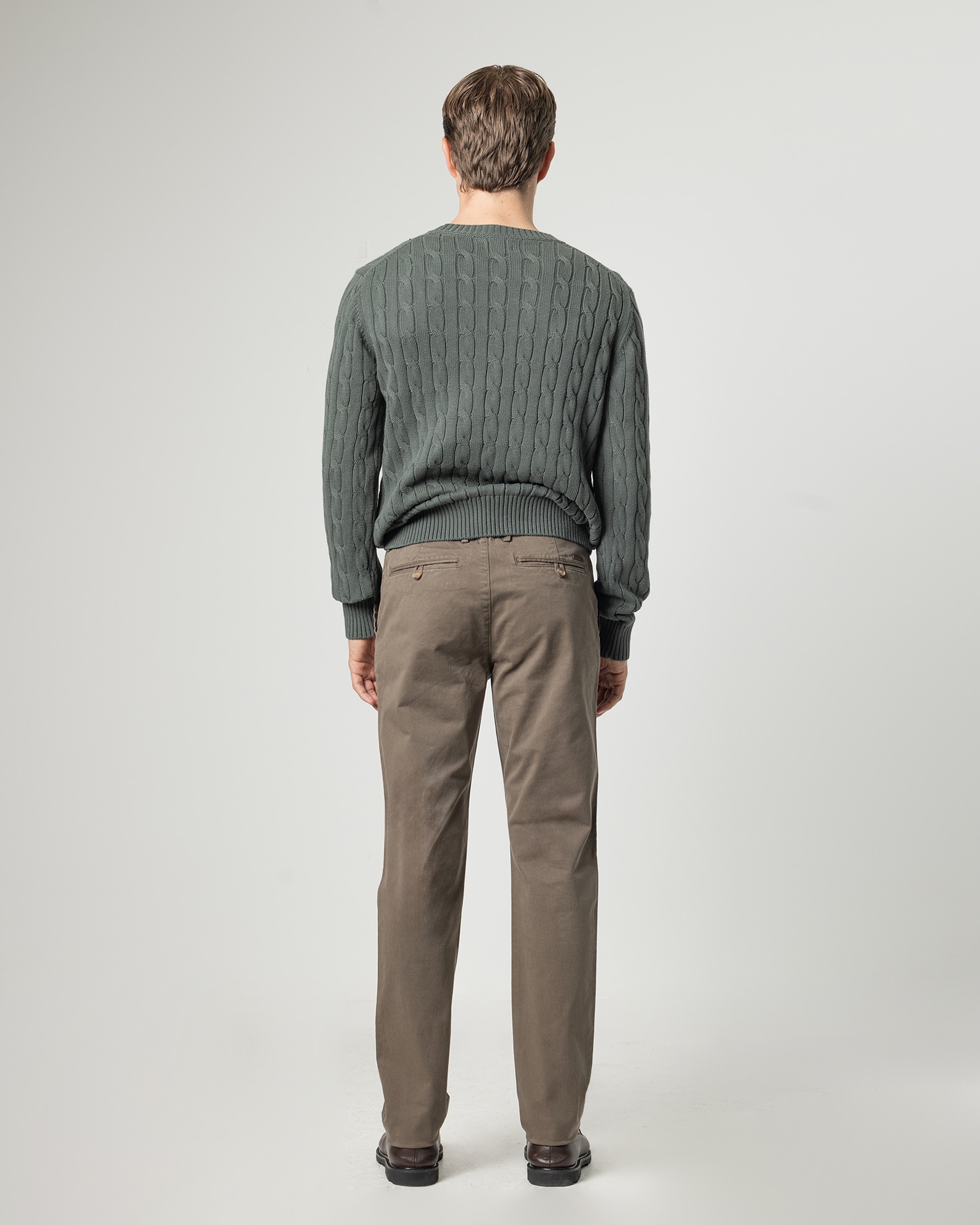 Pantalón chino twill de hombre slim fit - PuroEgo - Verde Verde-4