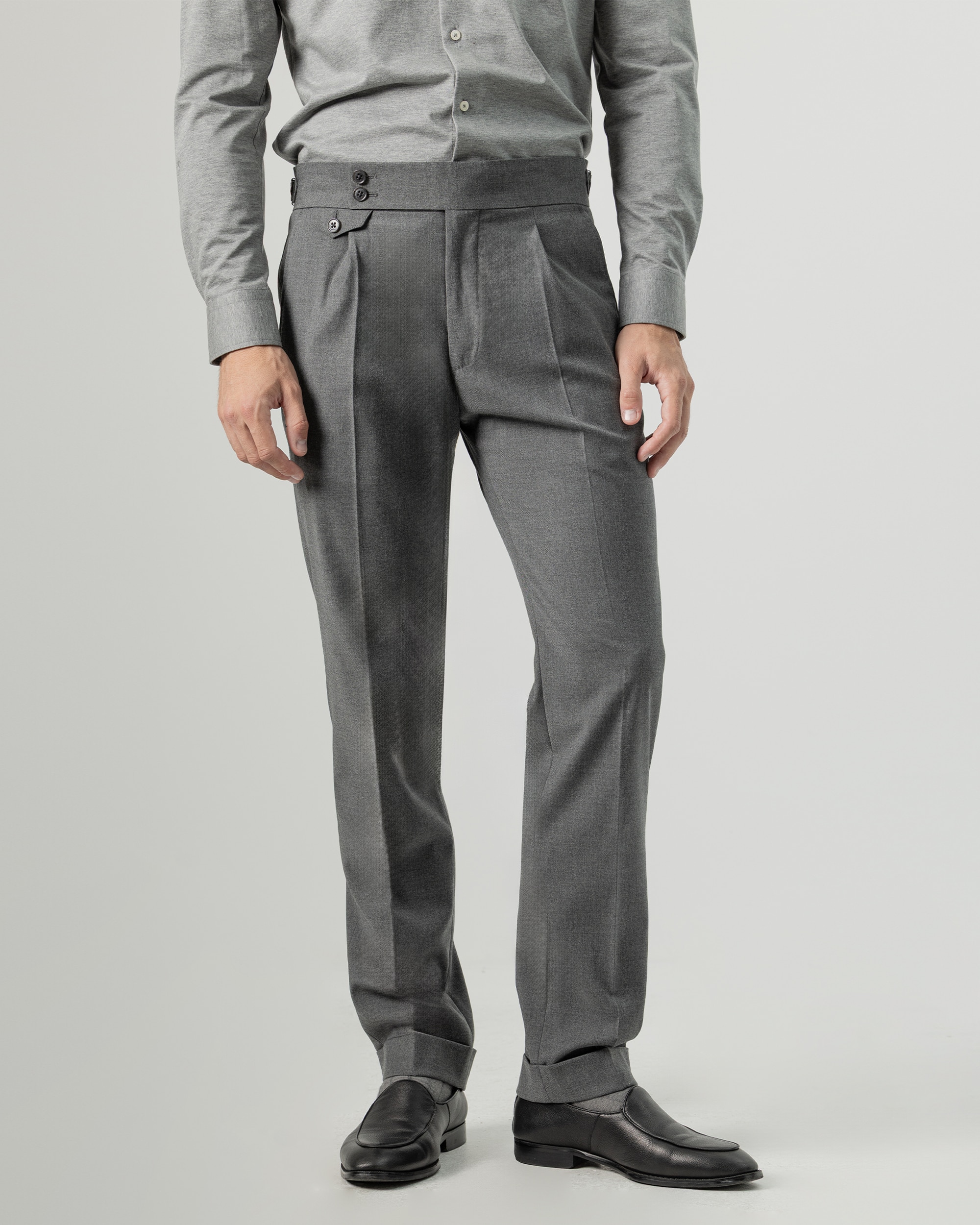 Pantalón de vestir con pinzas de hombre wide fit - PuroEgo - Gris oscuro Gris oscuro-2