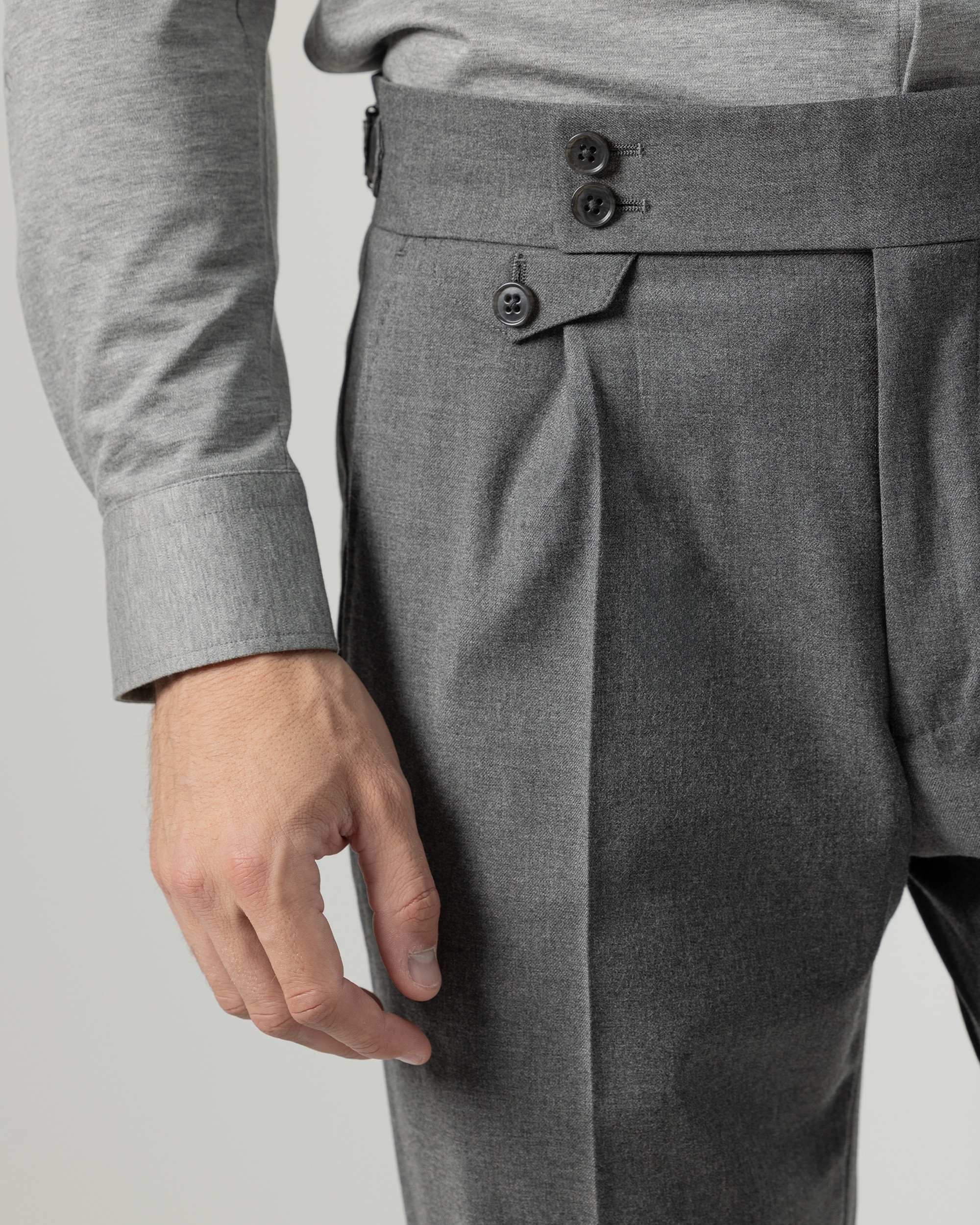Pantalón de vestir con pinzas de hombre wide fit - PuroEgo - Gris oscuro Gris oscuro-3