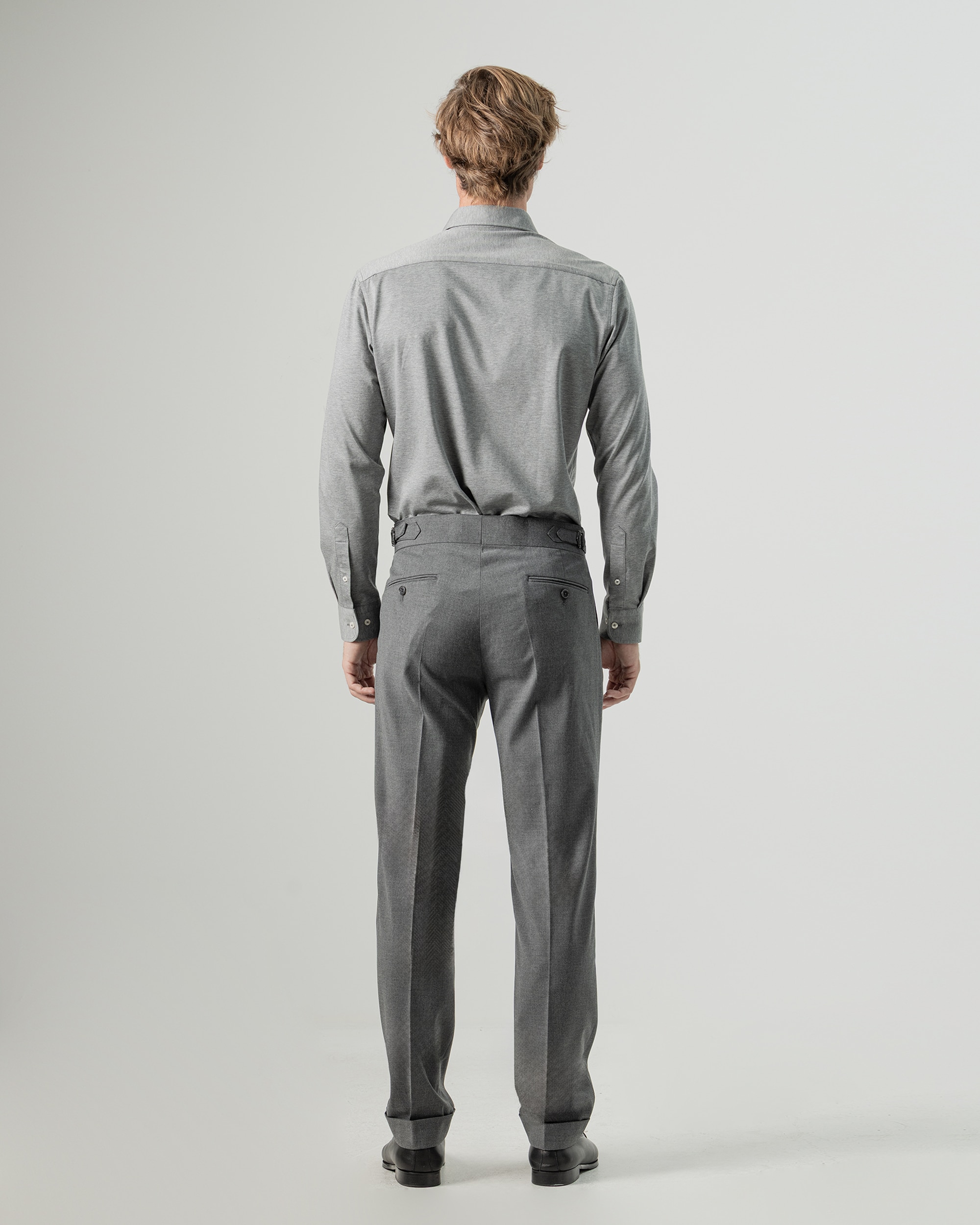Pantalón de vestir con pinzas de hombre wide fit - PuroEgo - Gris oscuro Gris oscuro-4